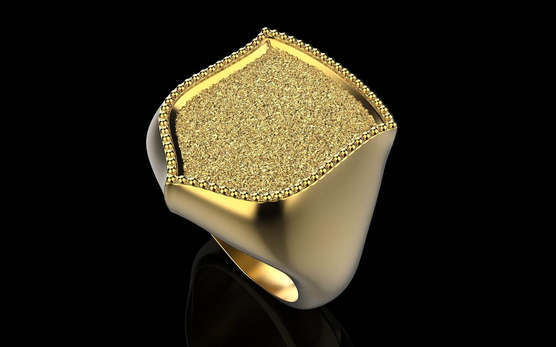 shield man signet ring model 586 3D print model_30