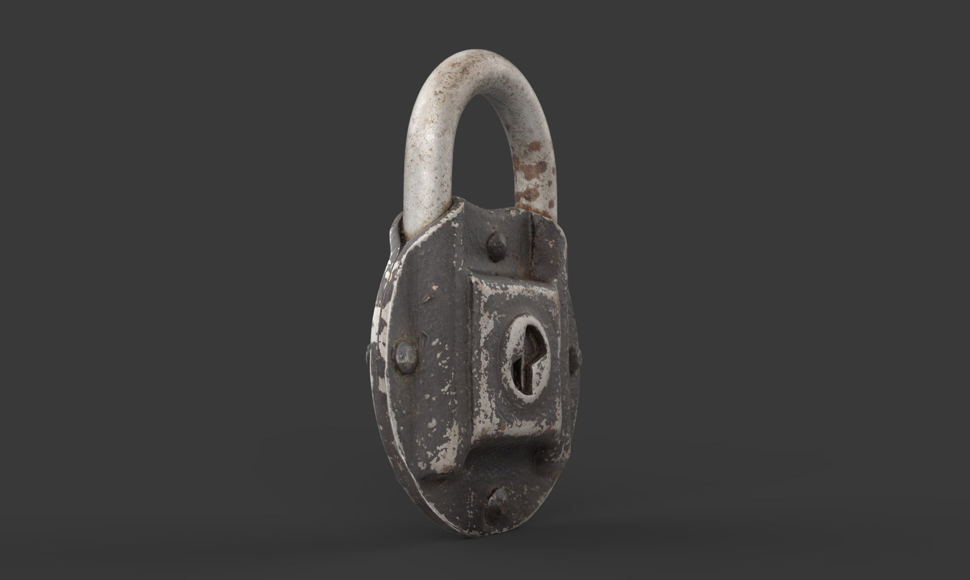 Old metal Lock Low-poly 3D model_5