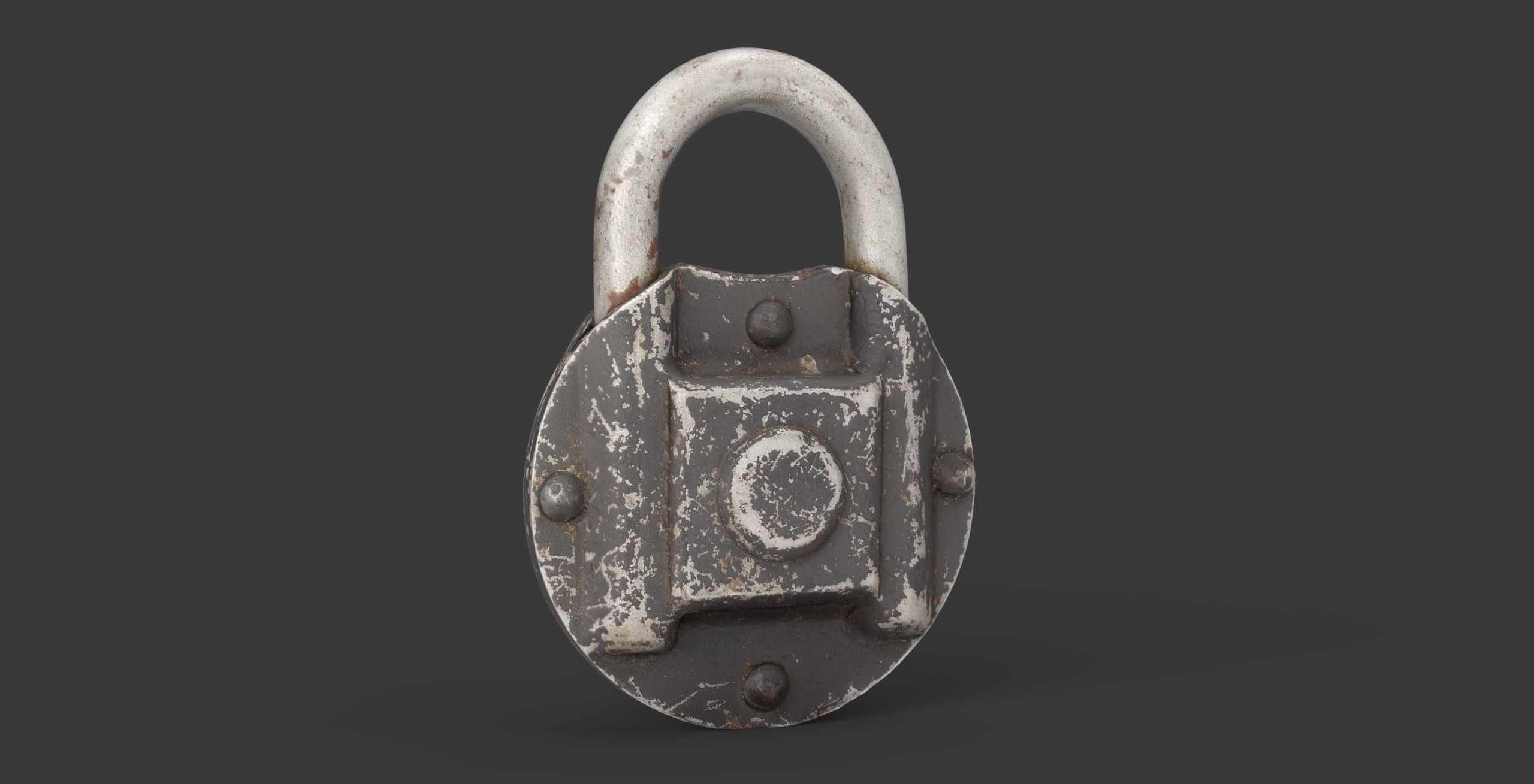 Old metal Lock Low-poly 3D model_4