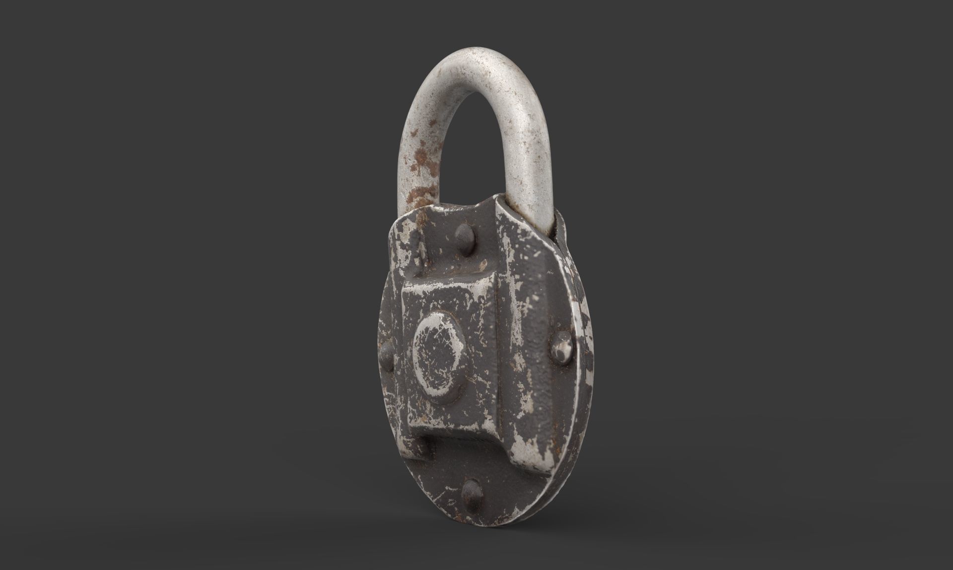 Old metal Lock Low-poly 3D model_6