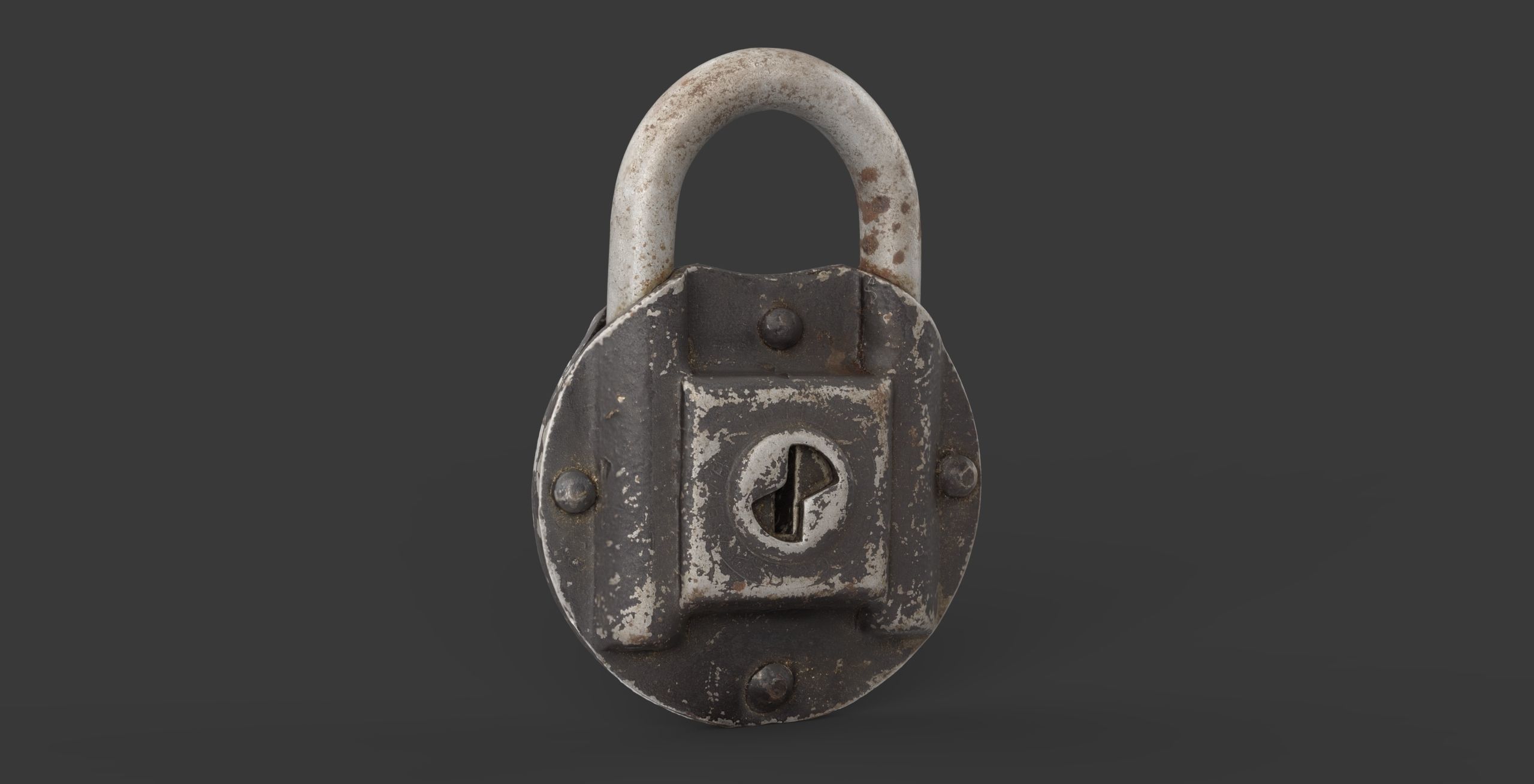 Old metal Lock Low-poly 3D model_3