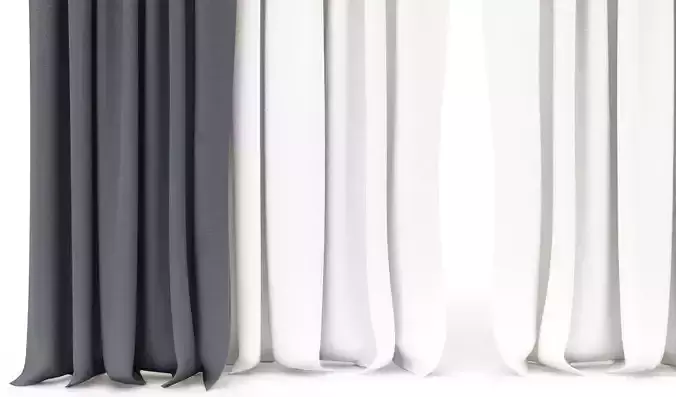 Curtain Set 300C - 3D Model 3D model