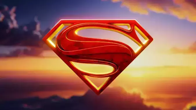 Superman Logo 3D Model - High Poly Print Ready