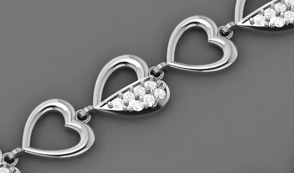 Heart Love Valentine Light Diamond Bracelet 3dm stl renders 3D print model_9