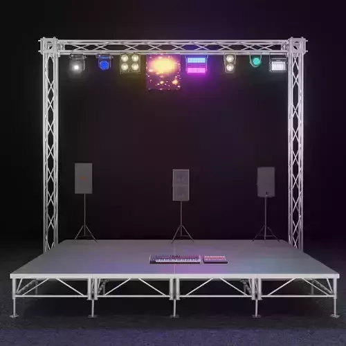 Various projection sound and lighting devices for parti Free low-poly 3D model