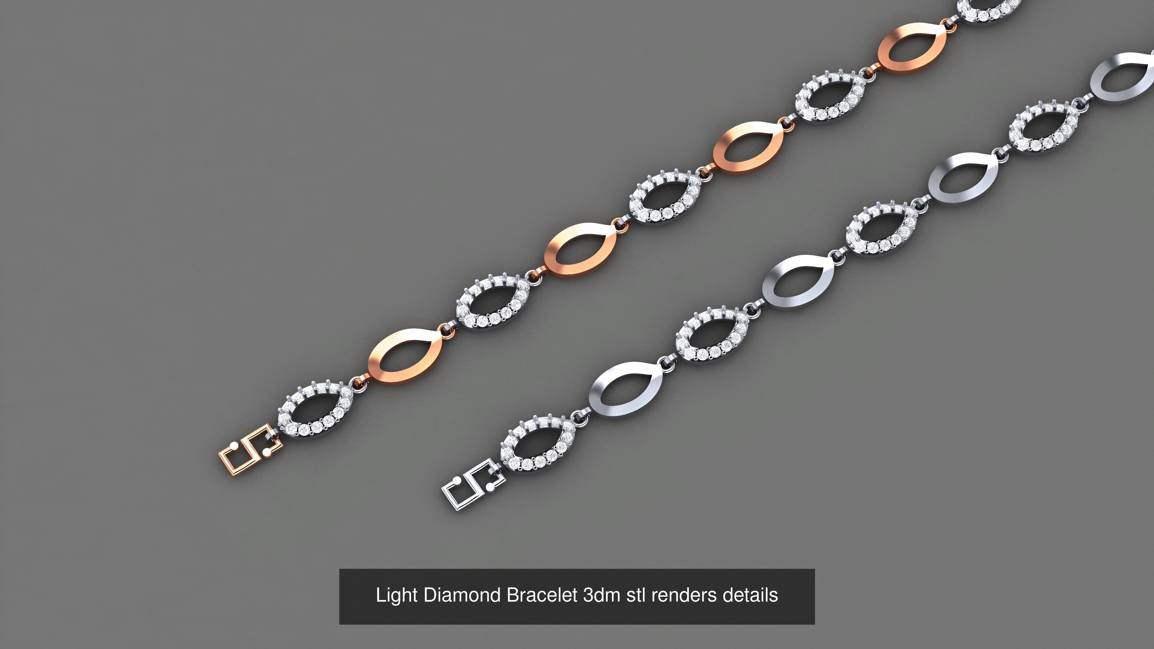 50 Light Diamond Bracelet 3dm stl renders details 3D Model Collection_18