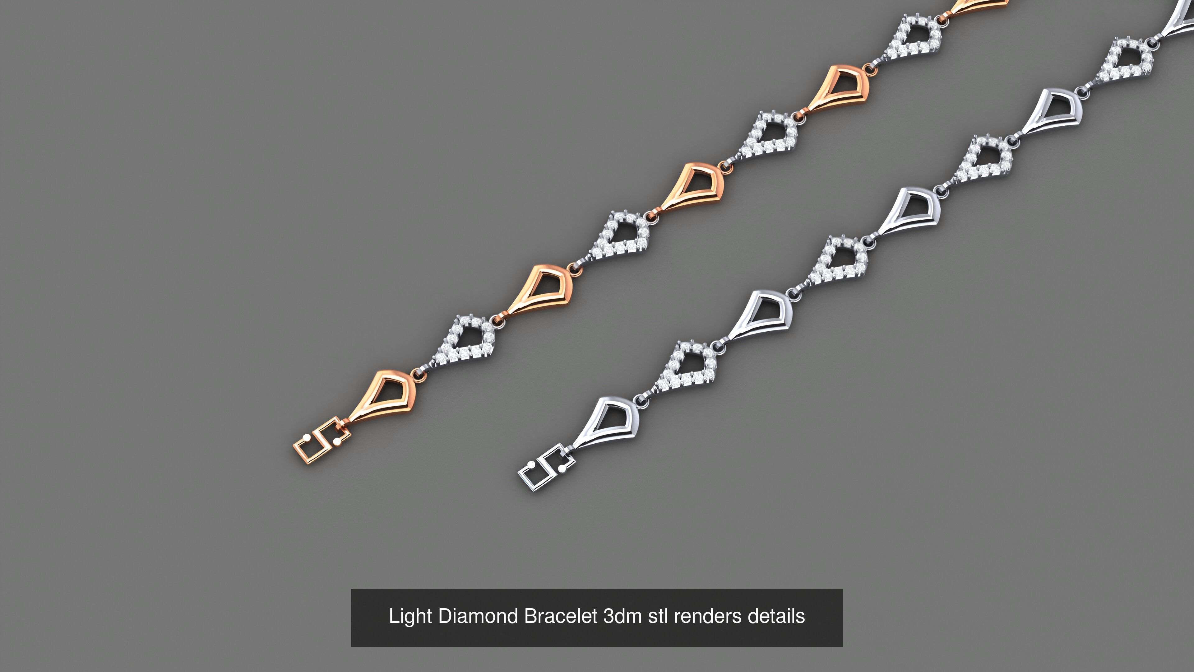 50 Light Diamond Bracelet 3dm stl renders details 3D Model Collection_23