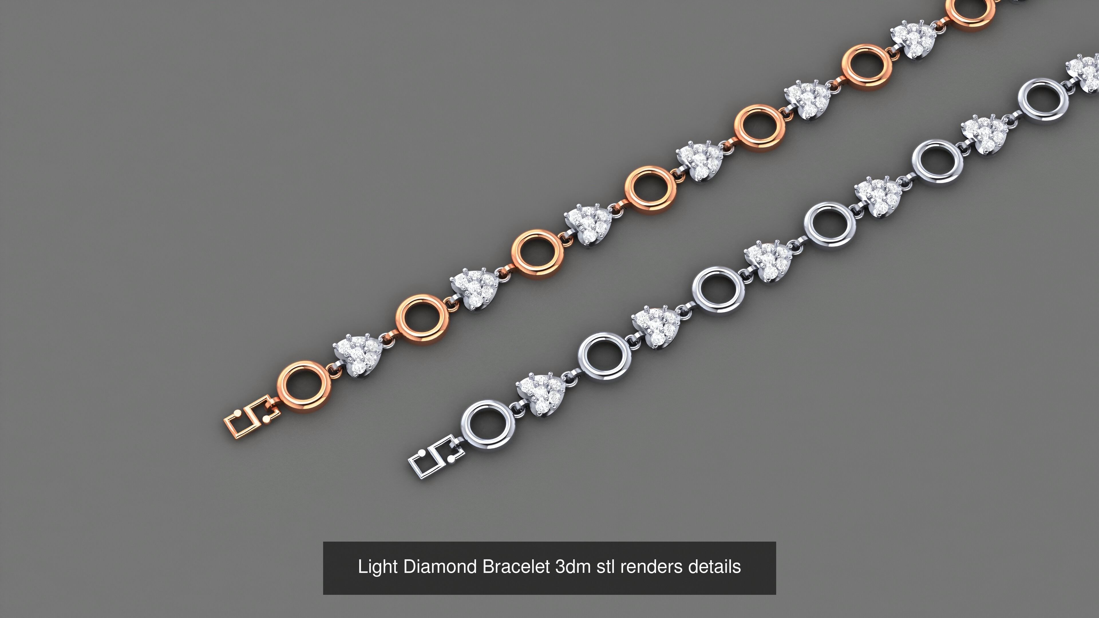 50 Light Diamond Bracelet 3dm stl renders details 3D Model Collection_7