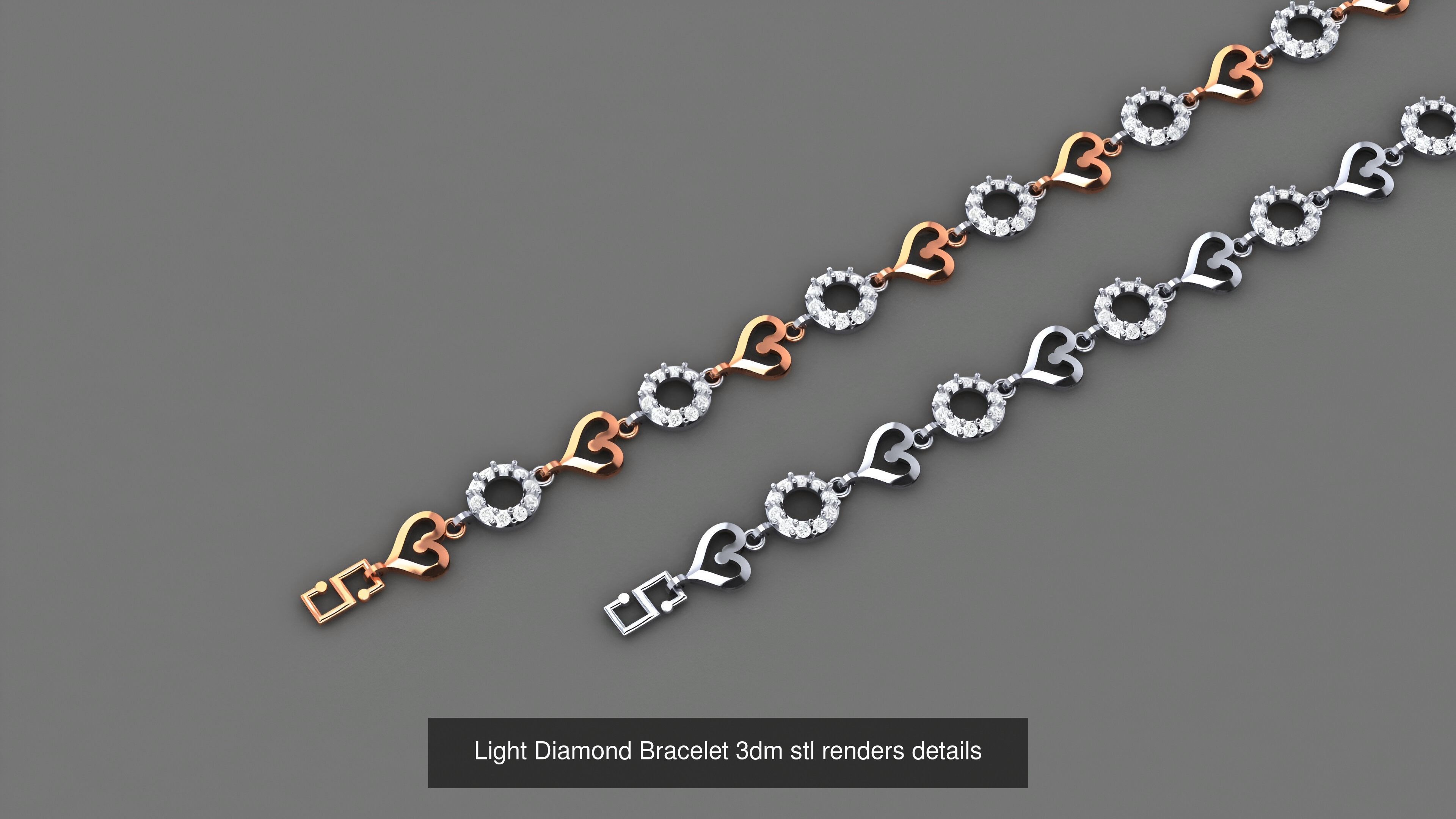 50 Light Diamond Bracelet 3dm stl renders details 3D Model Collection_21