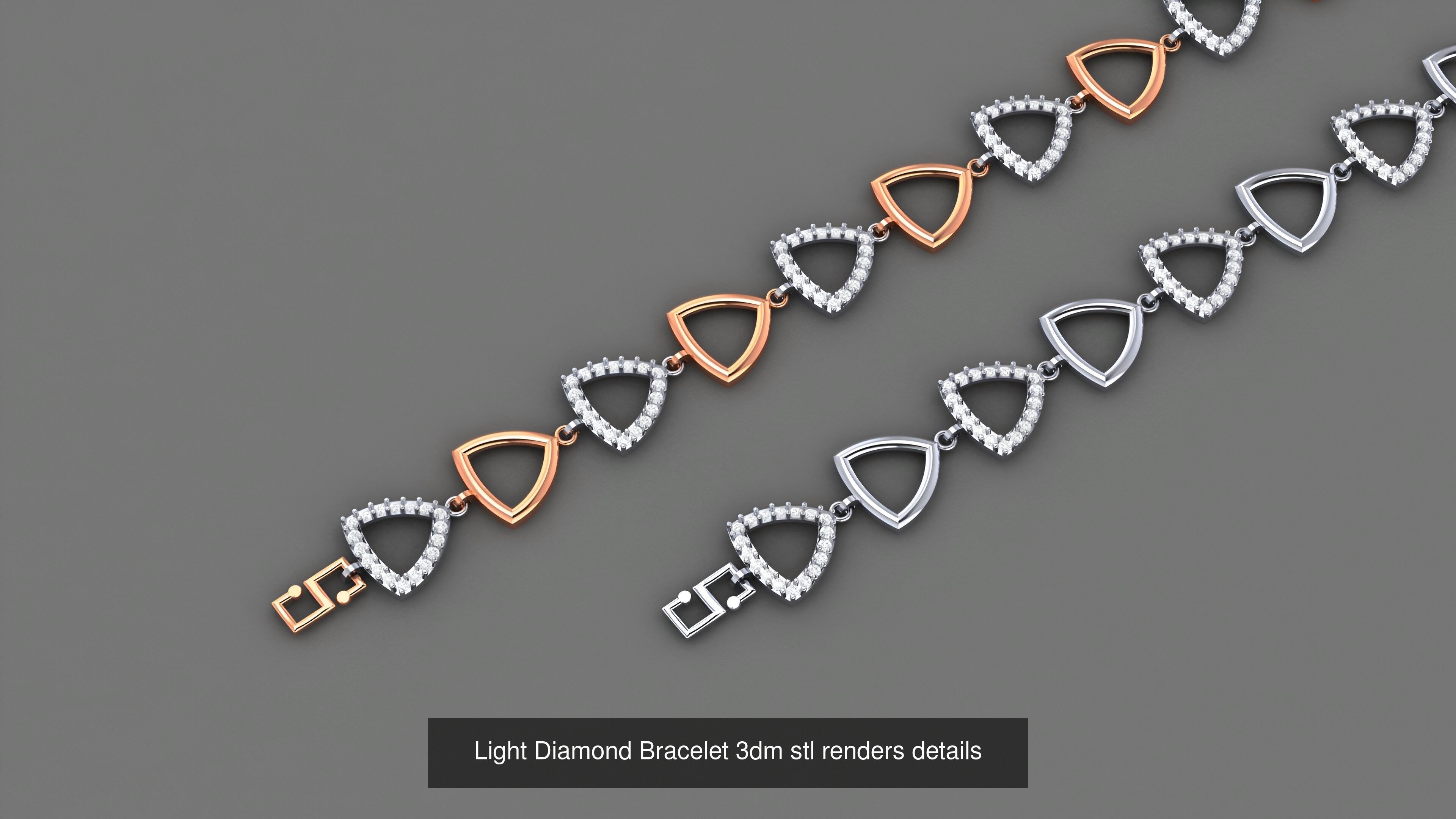 50 Light Diamond Bracelet 3dm stl renders details 3D Model Collection_33