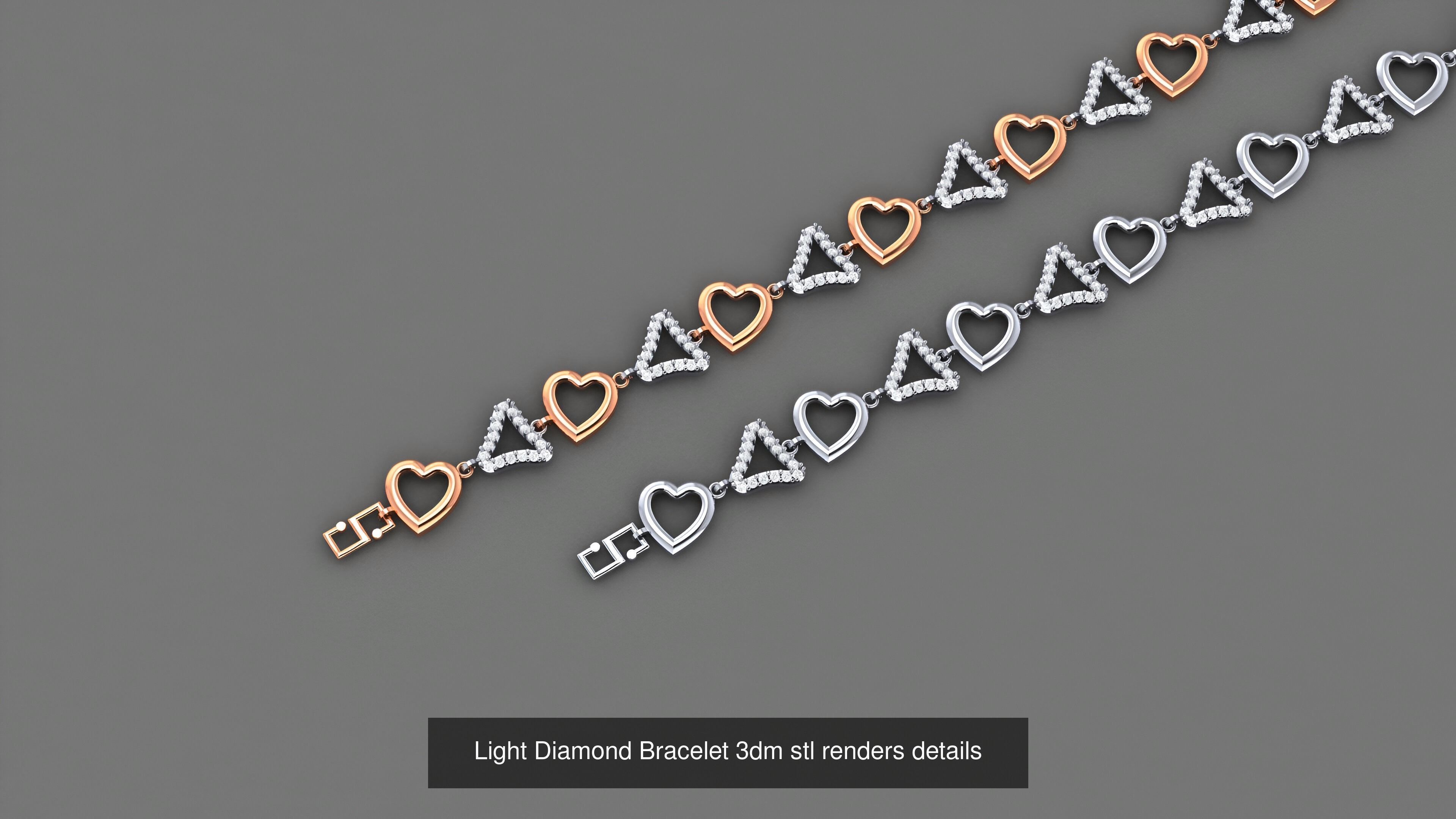 50 Light Diamond Bracelet 3dm stl renders details 3D Model Collection_34
