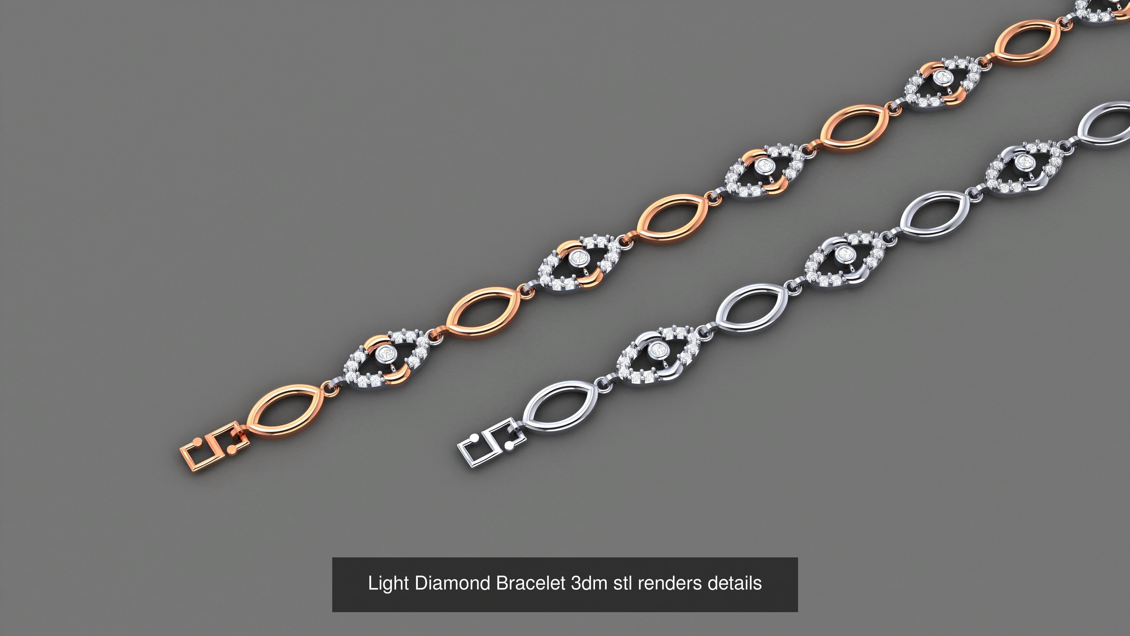 50 Light Diamond Bracelet 3dm stl renders details 3D Model Collection_19