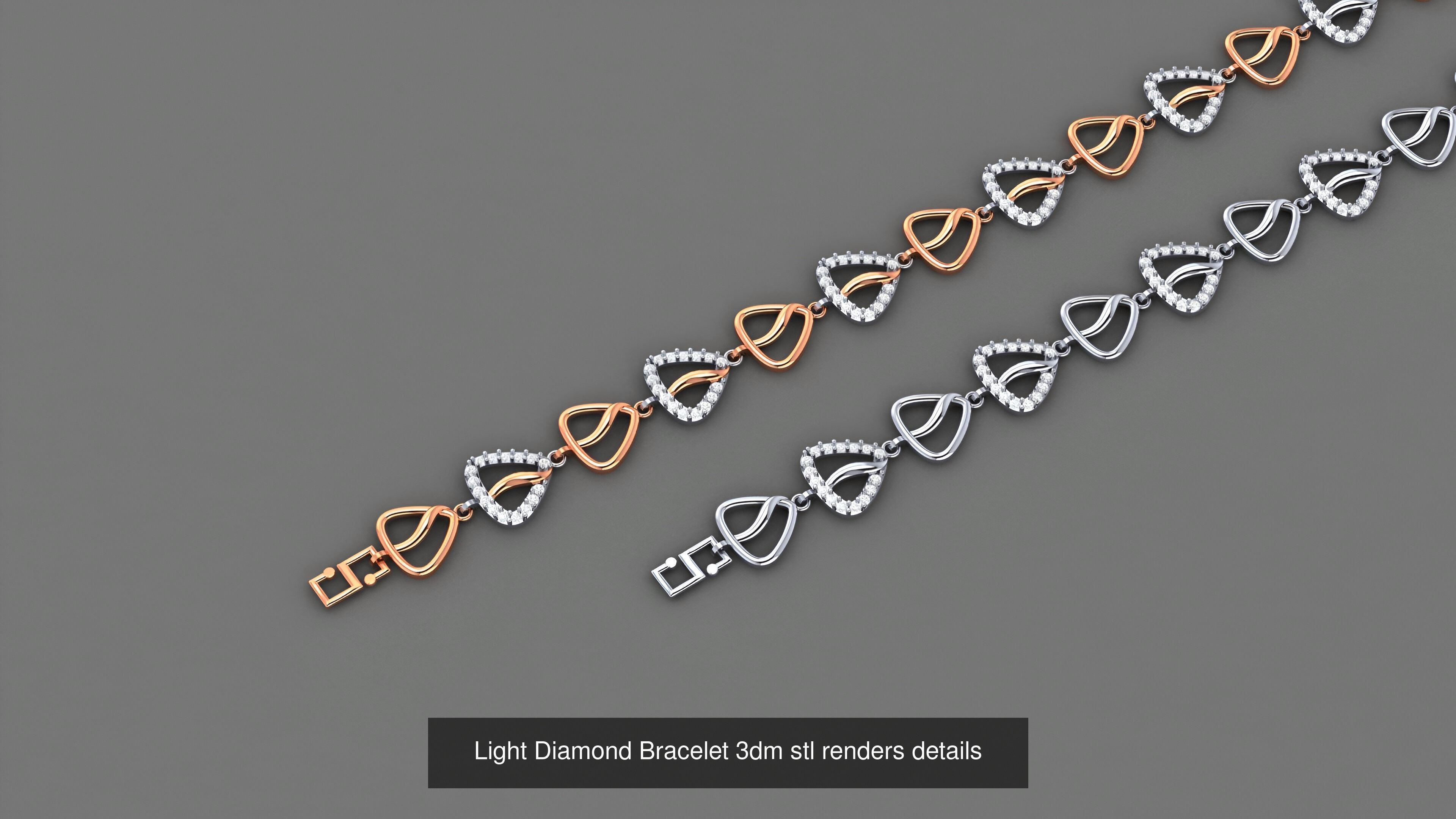 50 Light Diamond Bracelet 3dm stl renders details 3D Model Collection_6