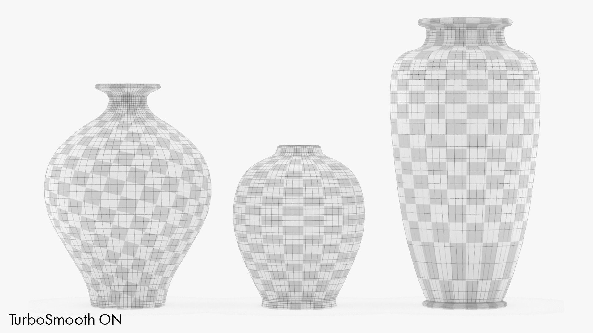 Set of blue Kintsugi vases 3D model_5