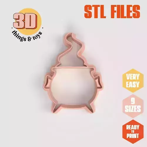 Cauldrom Halloween - Cookie Cutter Clay - Many Size