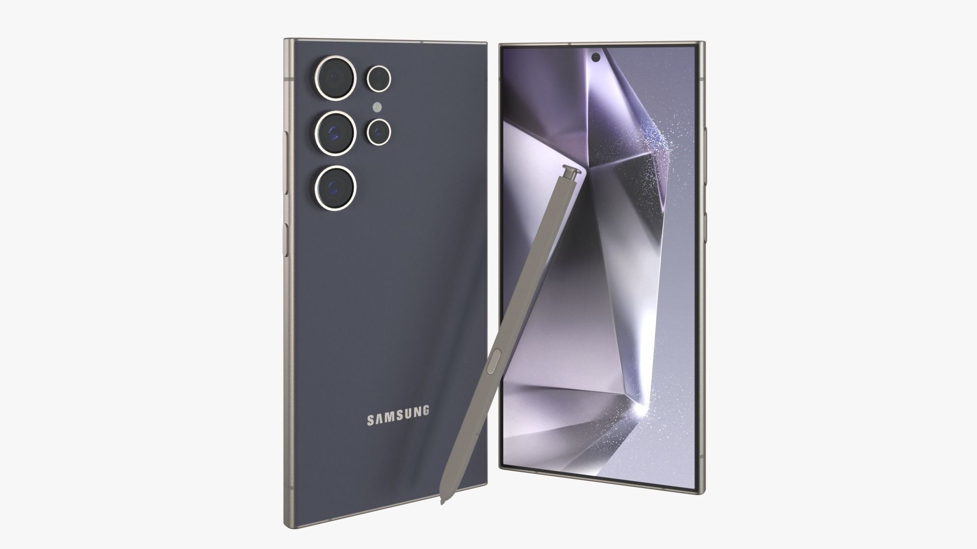 Galaxy S24 Ultra Titanium Violet  Low-poly 3D model_7