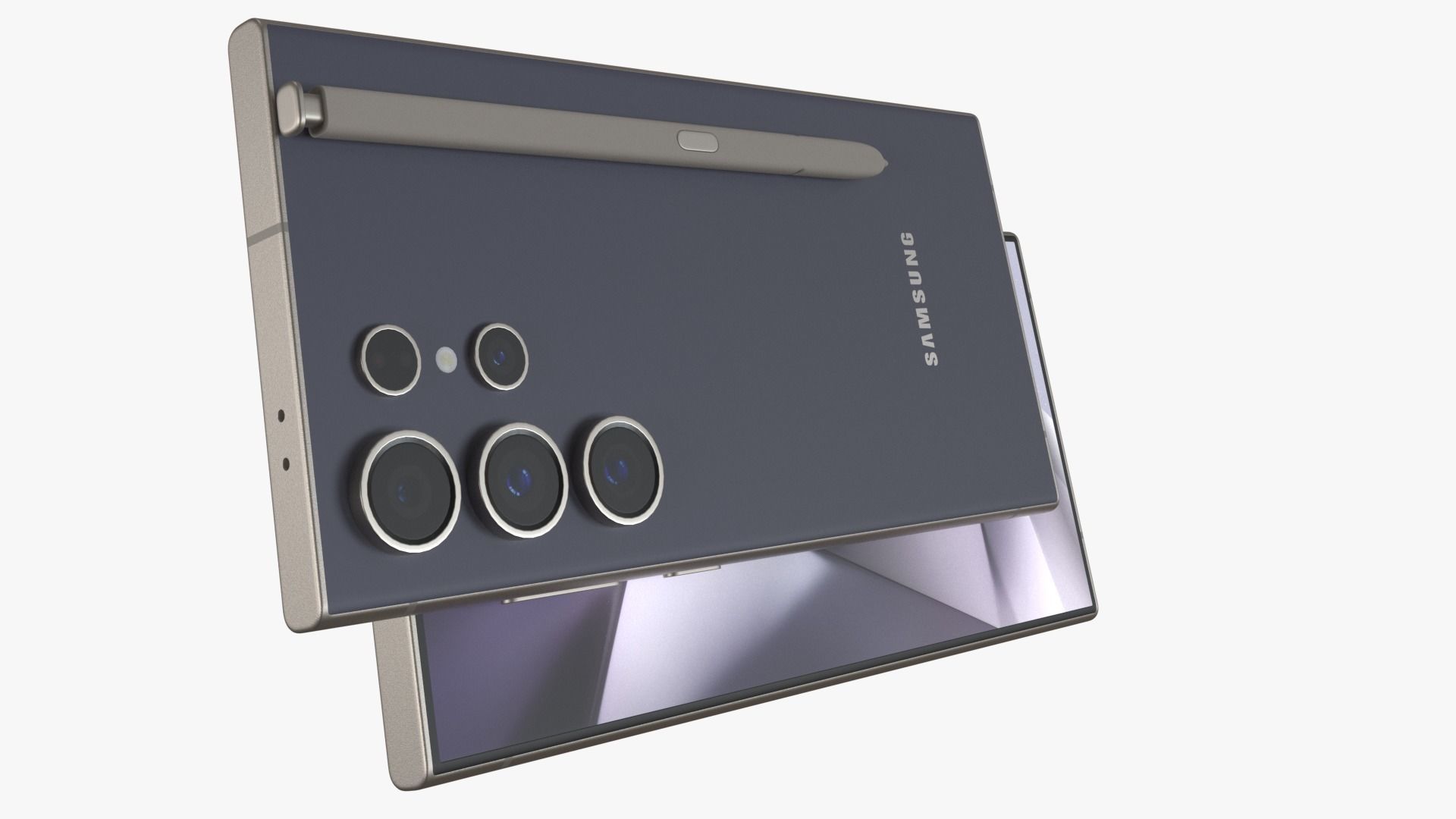 Galaxy S24 Ultra Titanium Violet  Low-poly 3D model_4