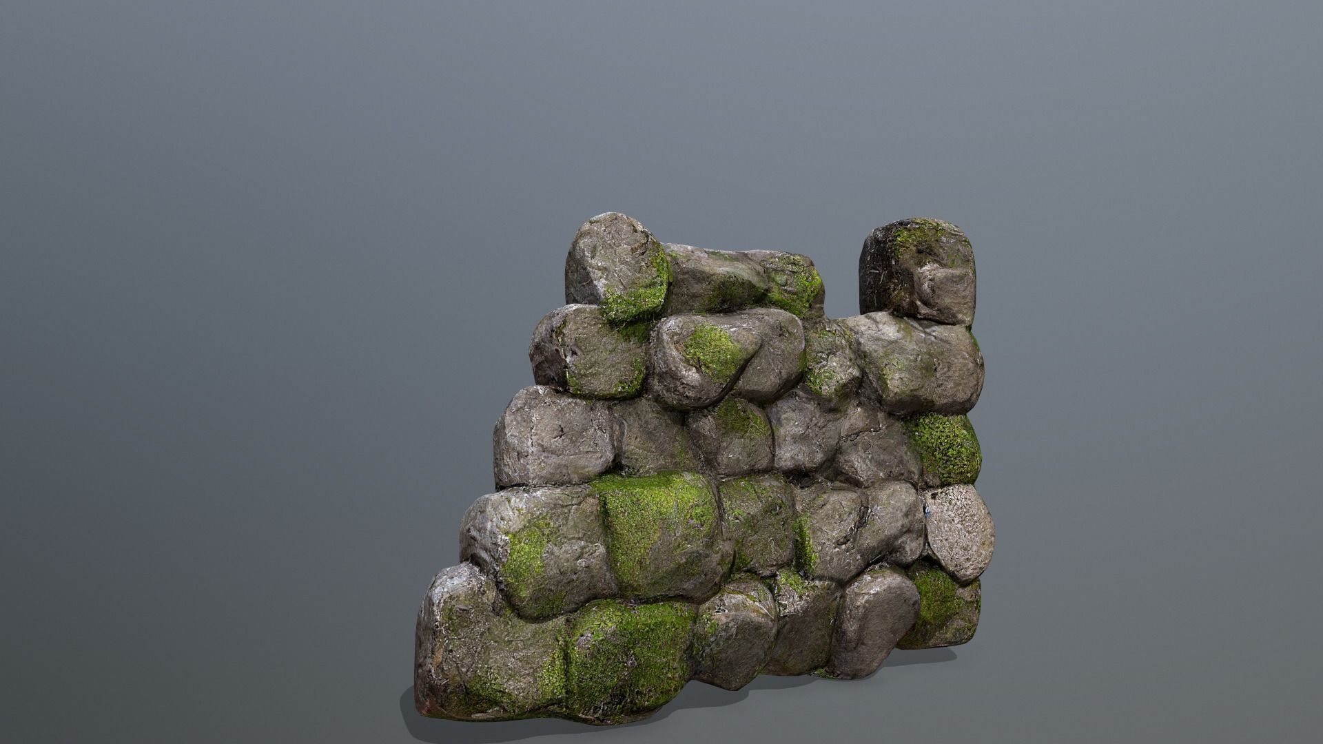 Wall set Low-poly 3D model_9