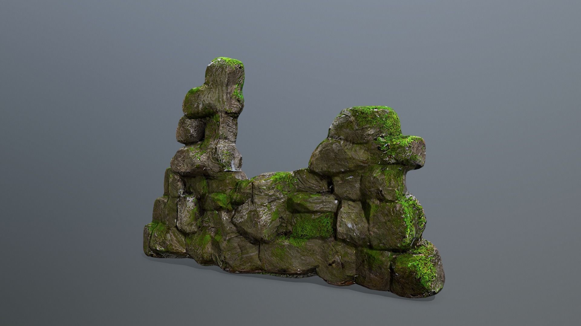 Wall set Low-poly 3D model_12