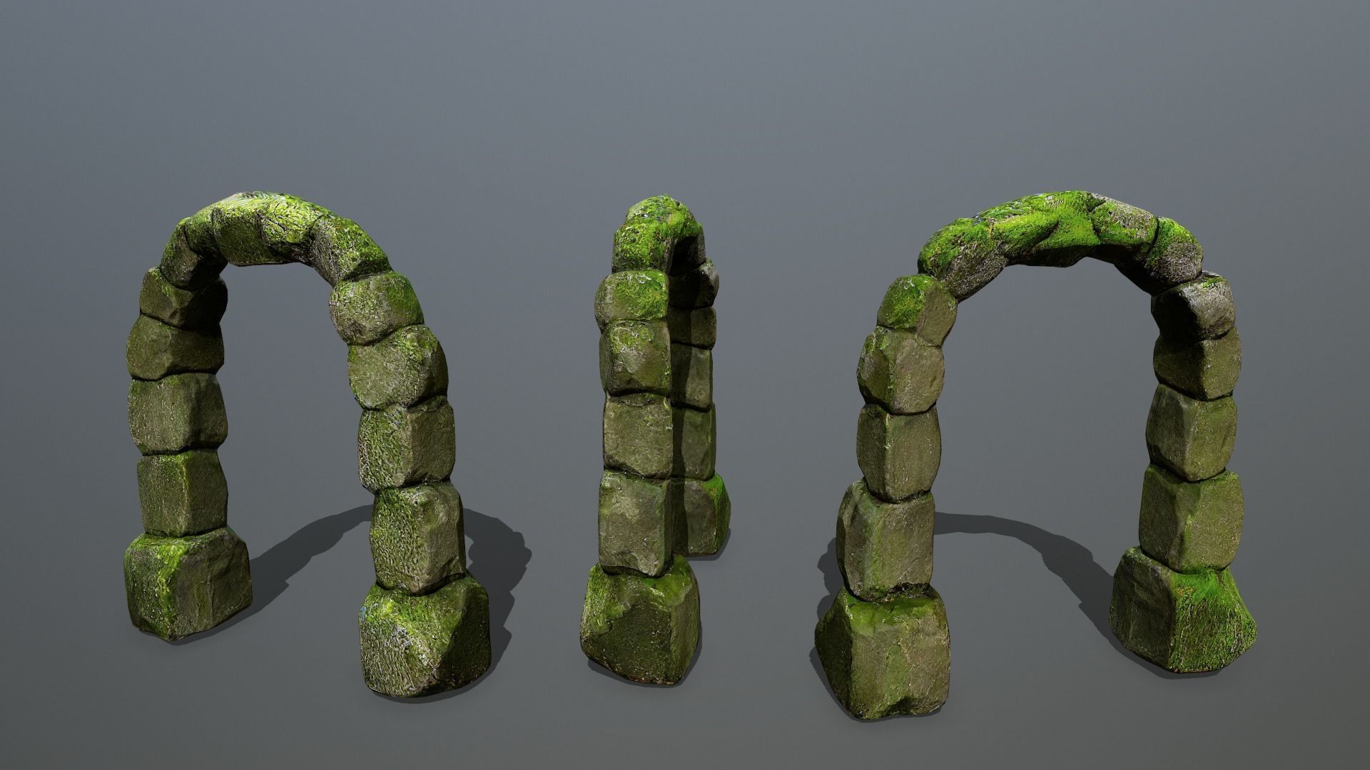 Wall set Low-poly 3D model_2