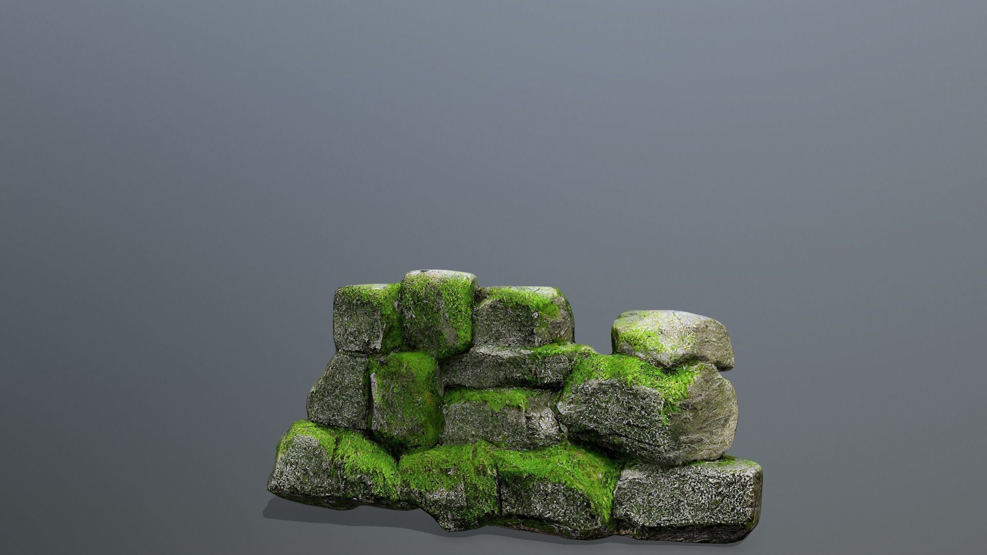 Wall set Low-poly 3D model_10