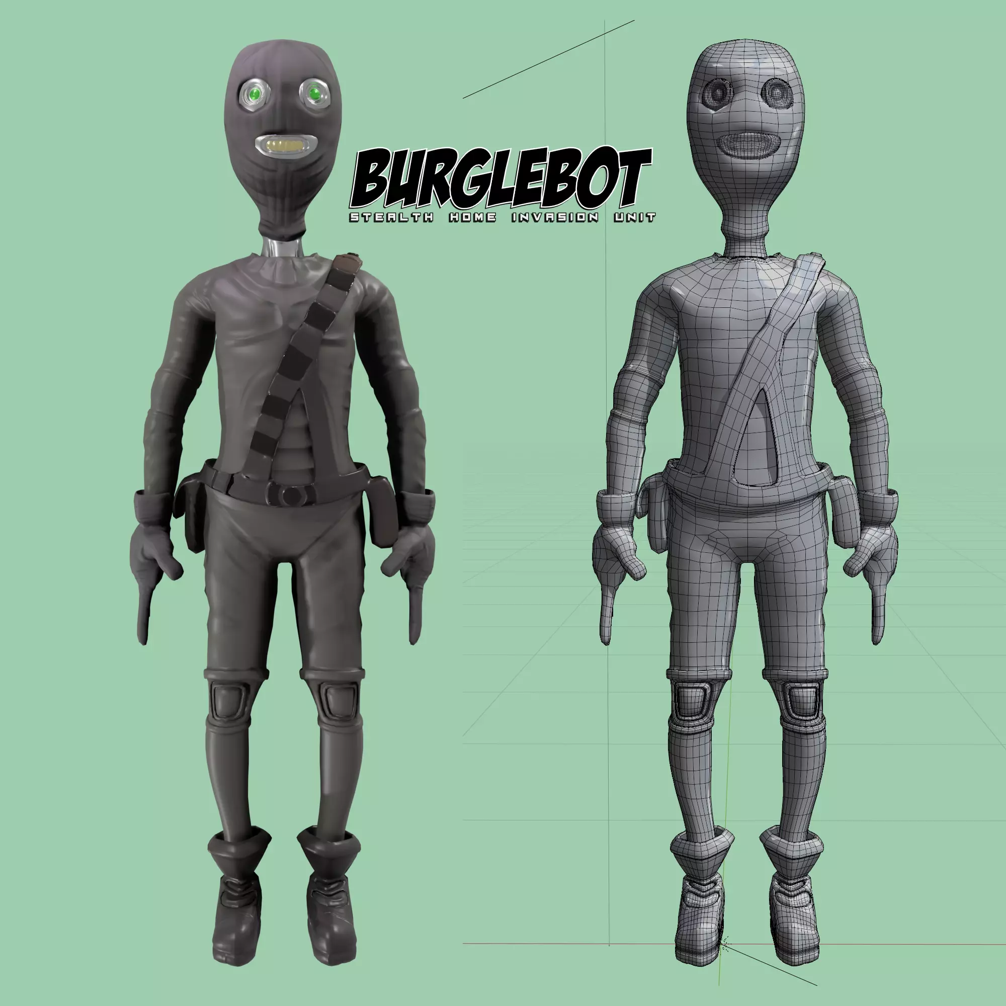 BurgleBot Low-poly 3D model_0