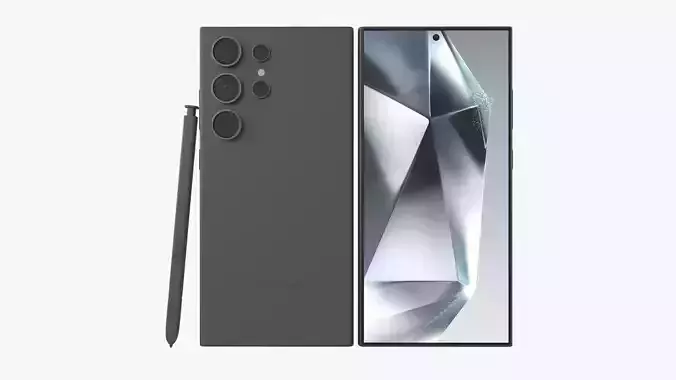 Galaxy S24 Ultra Titanium Black Low-poly 3D model
