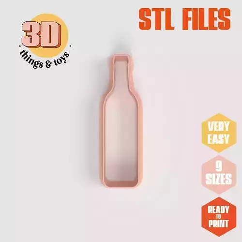 Bottle of Wine - Cookie Cutter Clay - Many Size