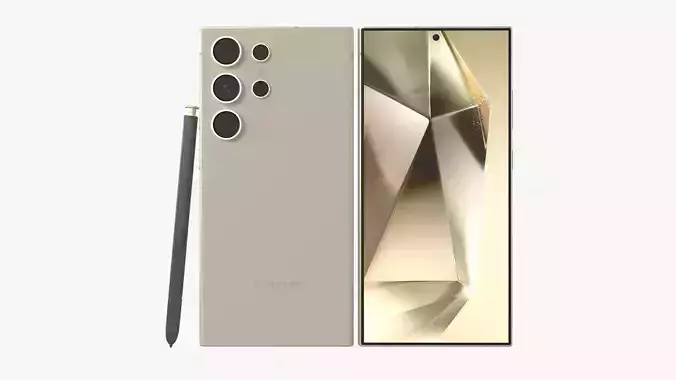 Galaxy S24 Ultra Titanium Yellow Low-poly 3D model