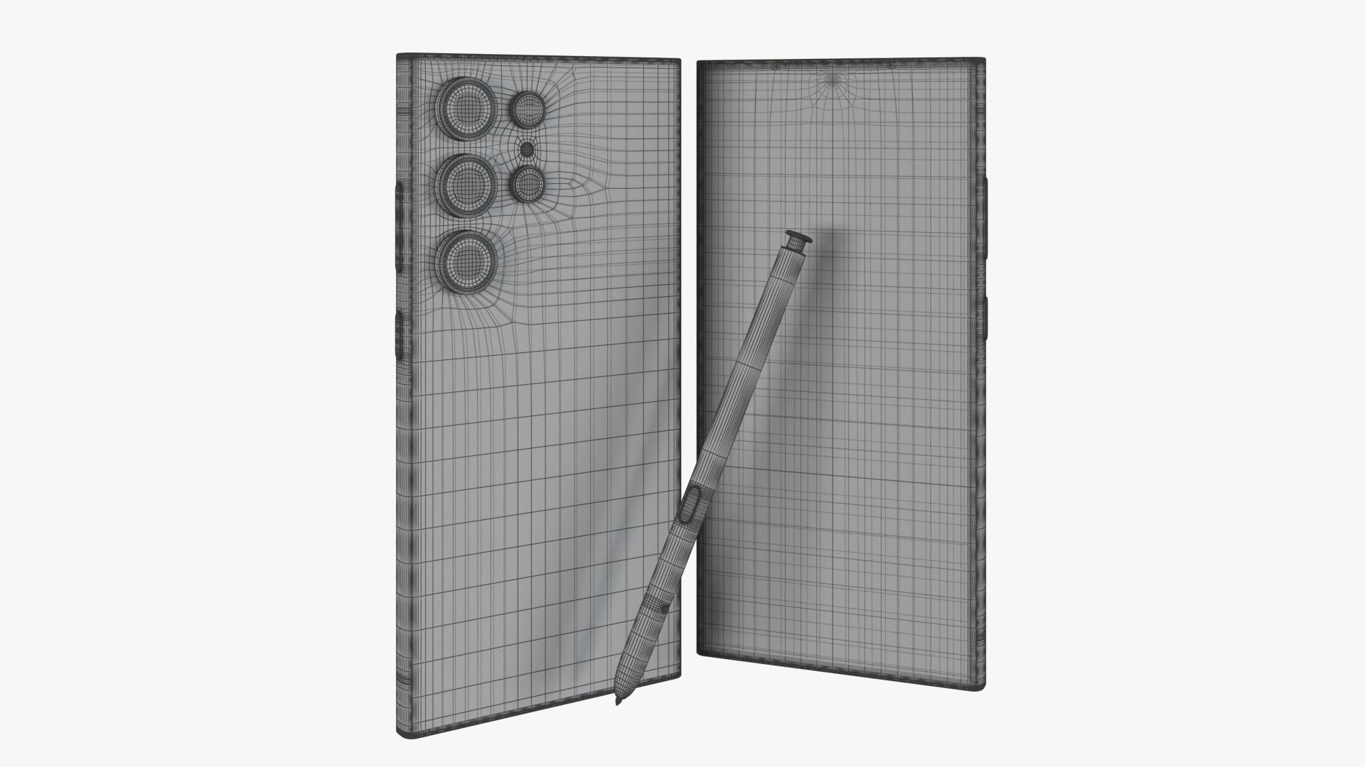 Galaxy S24 Ultra Titanium Yellow Low-poly 3D model_10