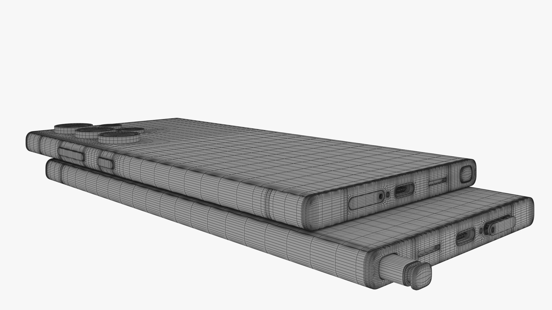 Galaxy S24 Ultra Titanium Yellow Low-poly 3D model_12
