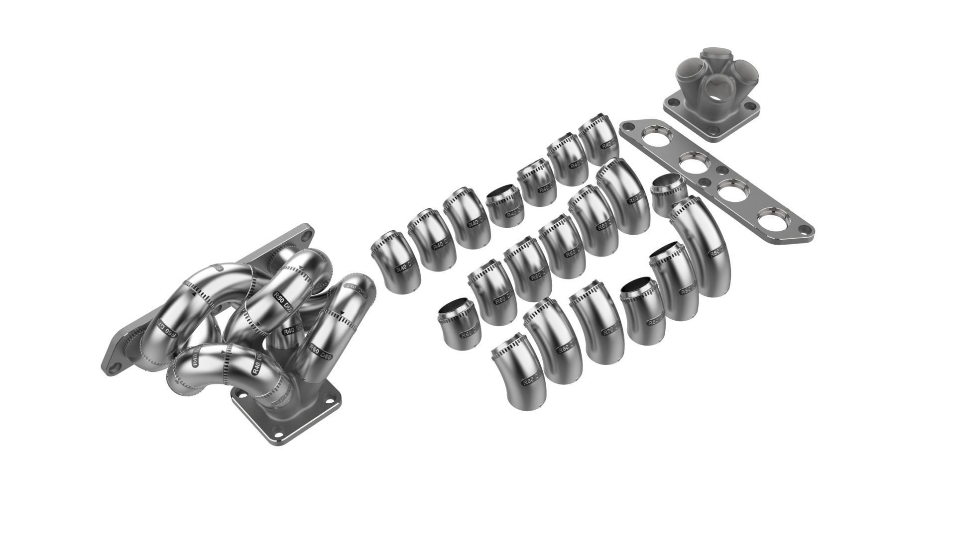 Exhaust Header Turbo Manifold 3D Puzzle Toy 3D model 3D printable