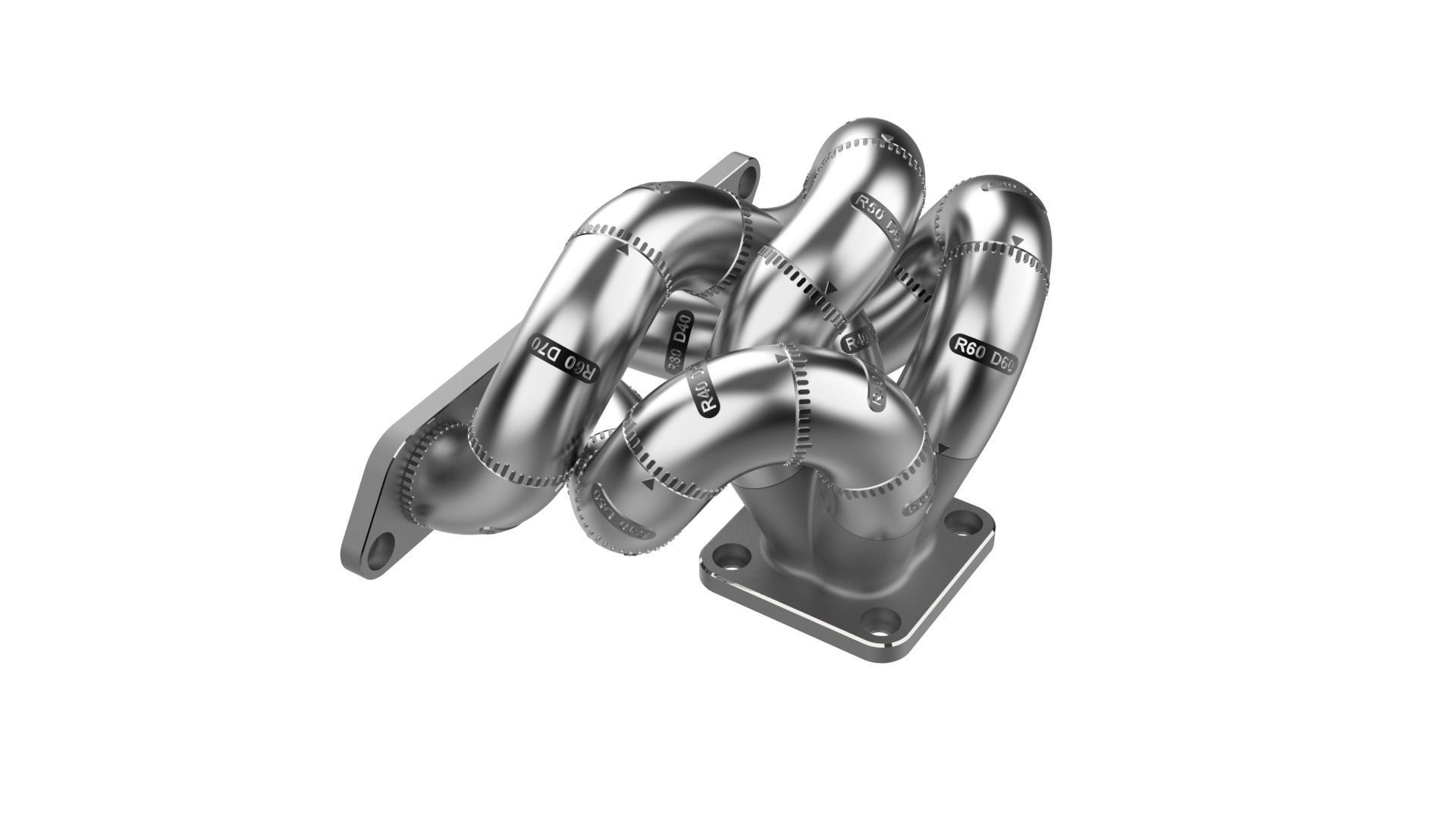 Exhaust Header Turbo Manifold 3D Puzzle Toy 3D model 3D printable