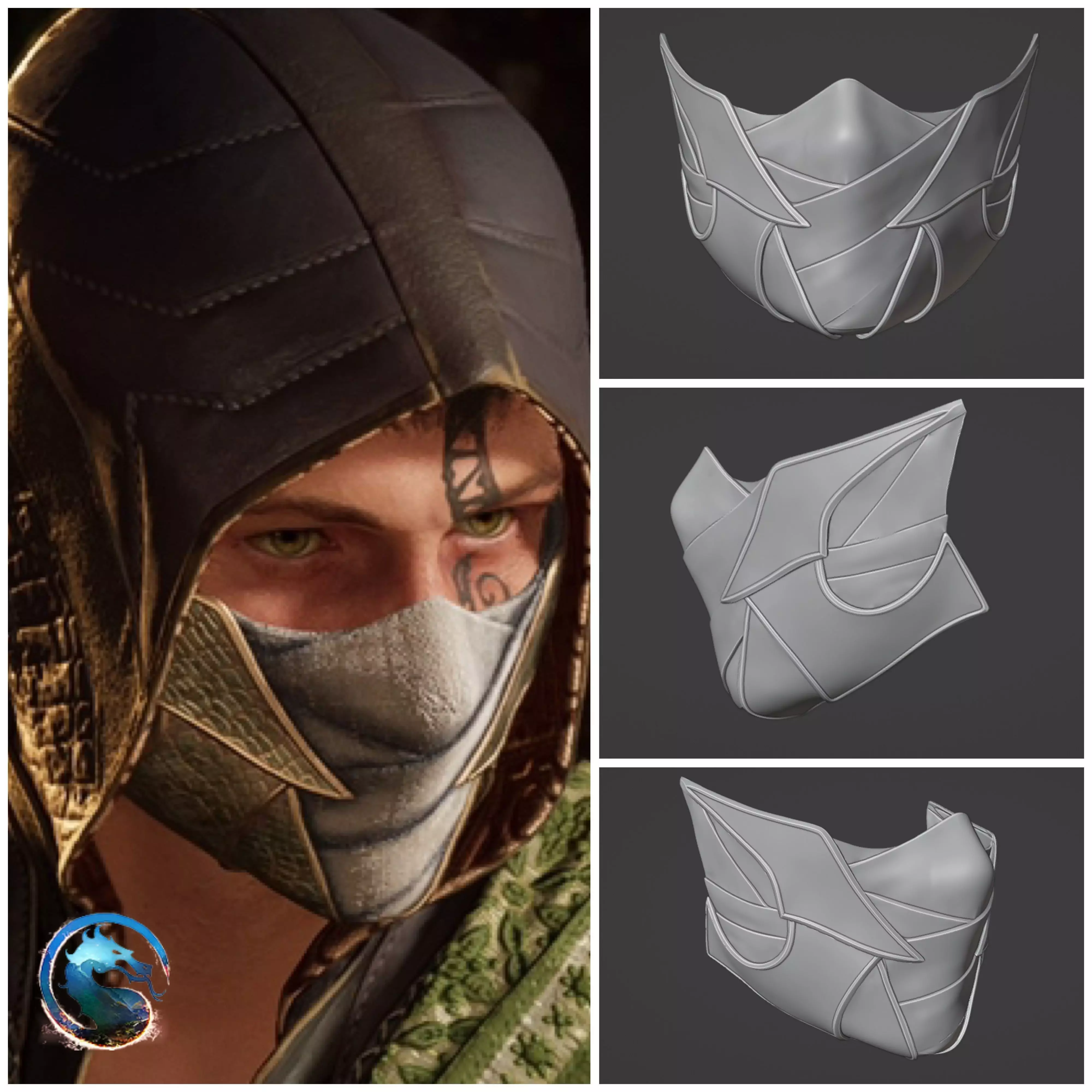 Reptile mask from MK1 - Half-mask of Nareb Nevets 3D print model