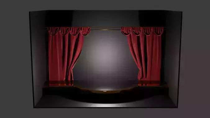 Low Poly Stage with Curtains