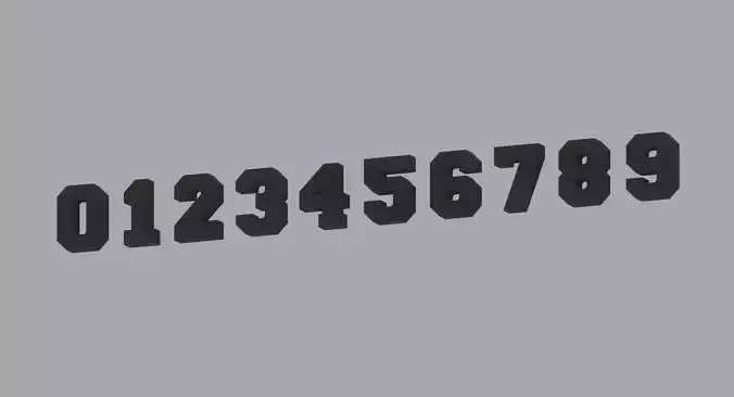 Numbers Low-poly 3D model