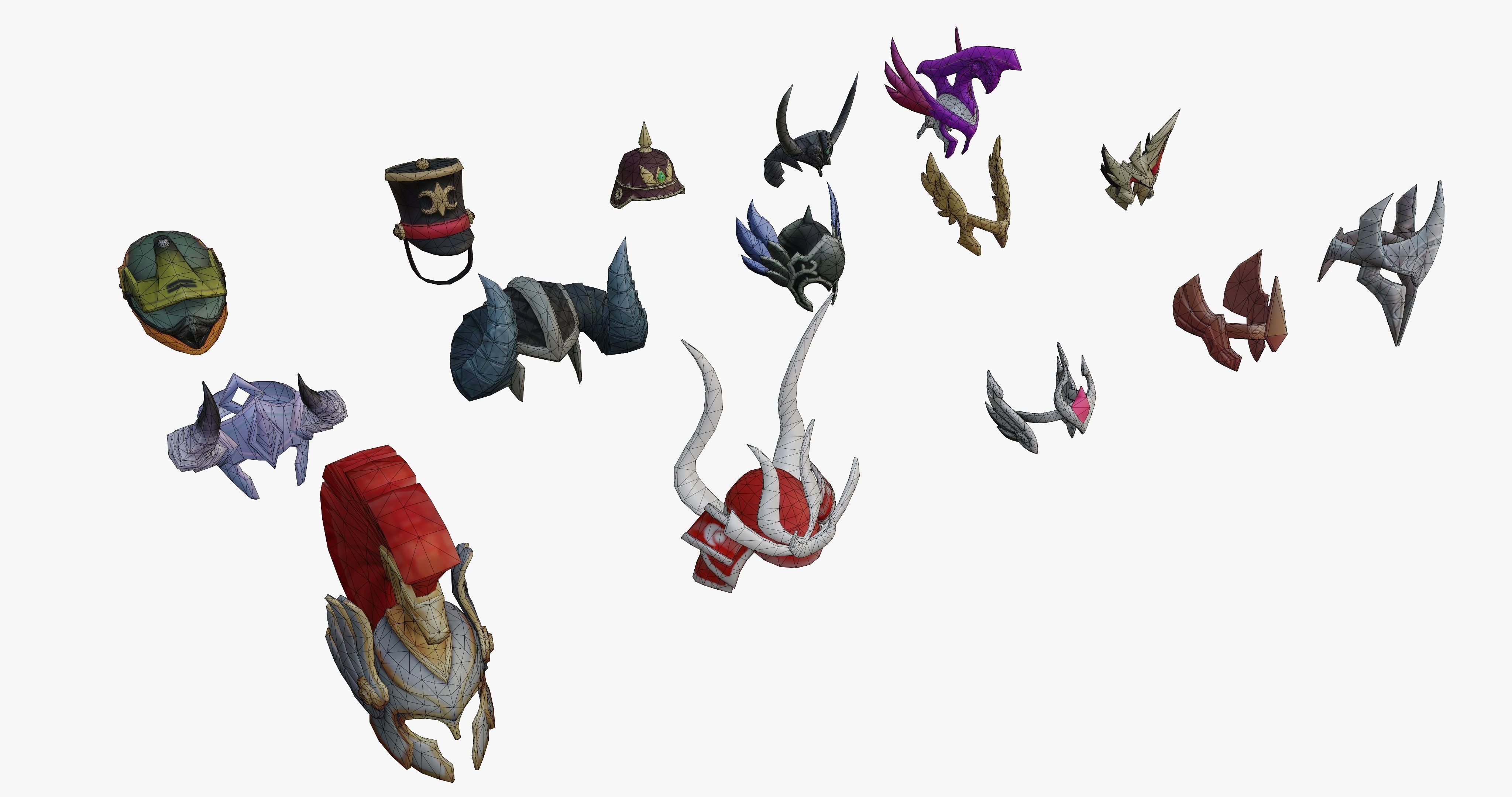 15 STYLIZED HELMET MODELS PACK 1 - Low Poly Low-poly 3D model_14