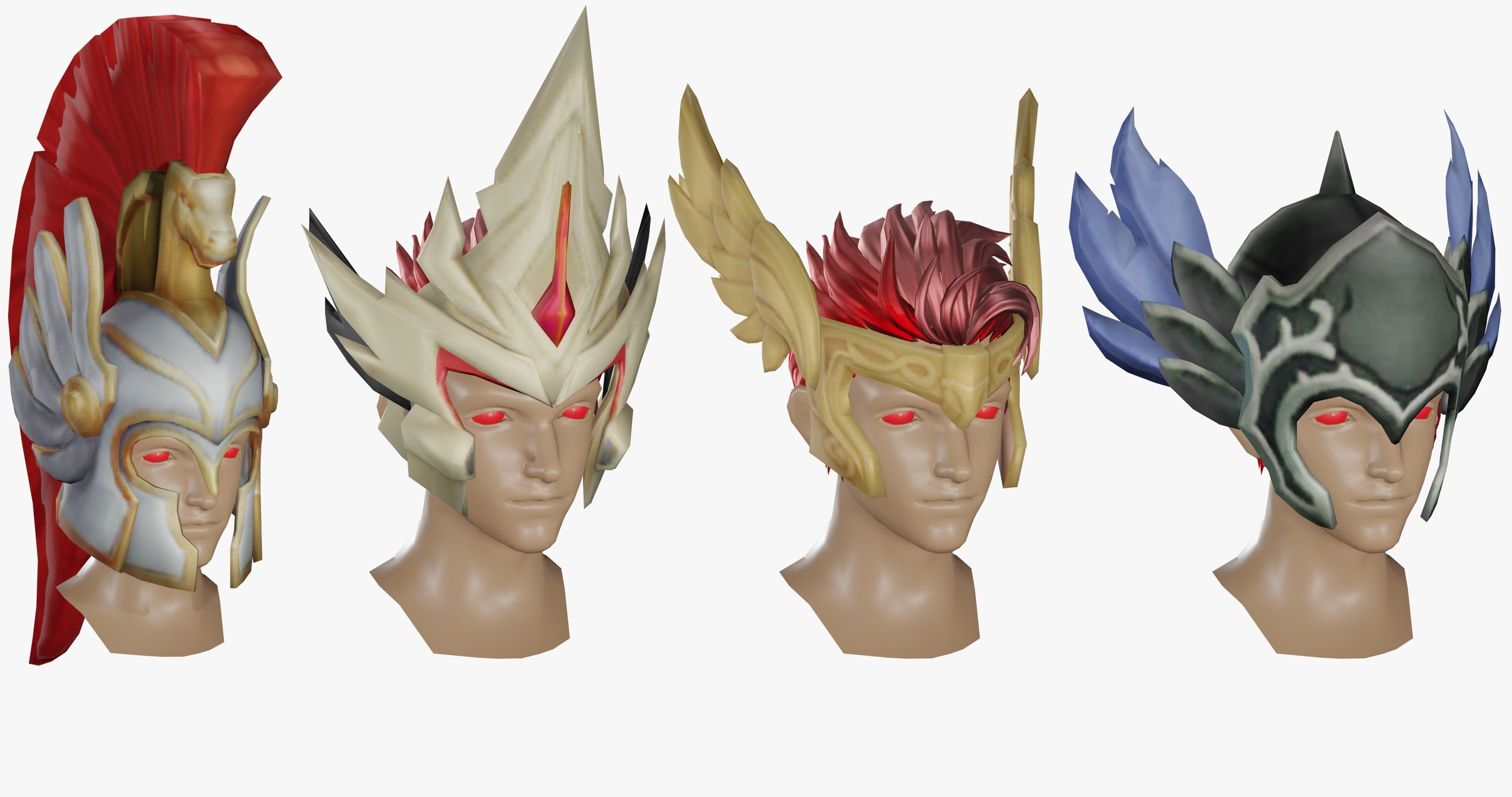 15 STYLIZED HELMET MODELS PACK 1 - Low Poly Low-poly 3D model_2