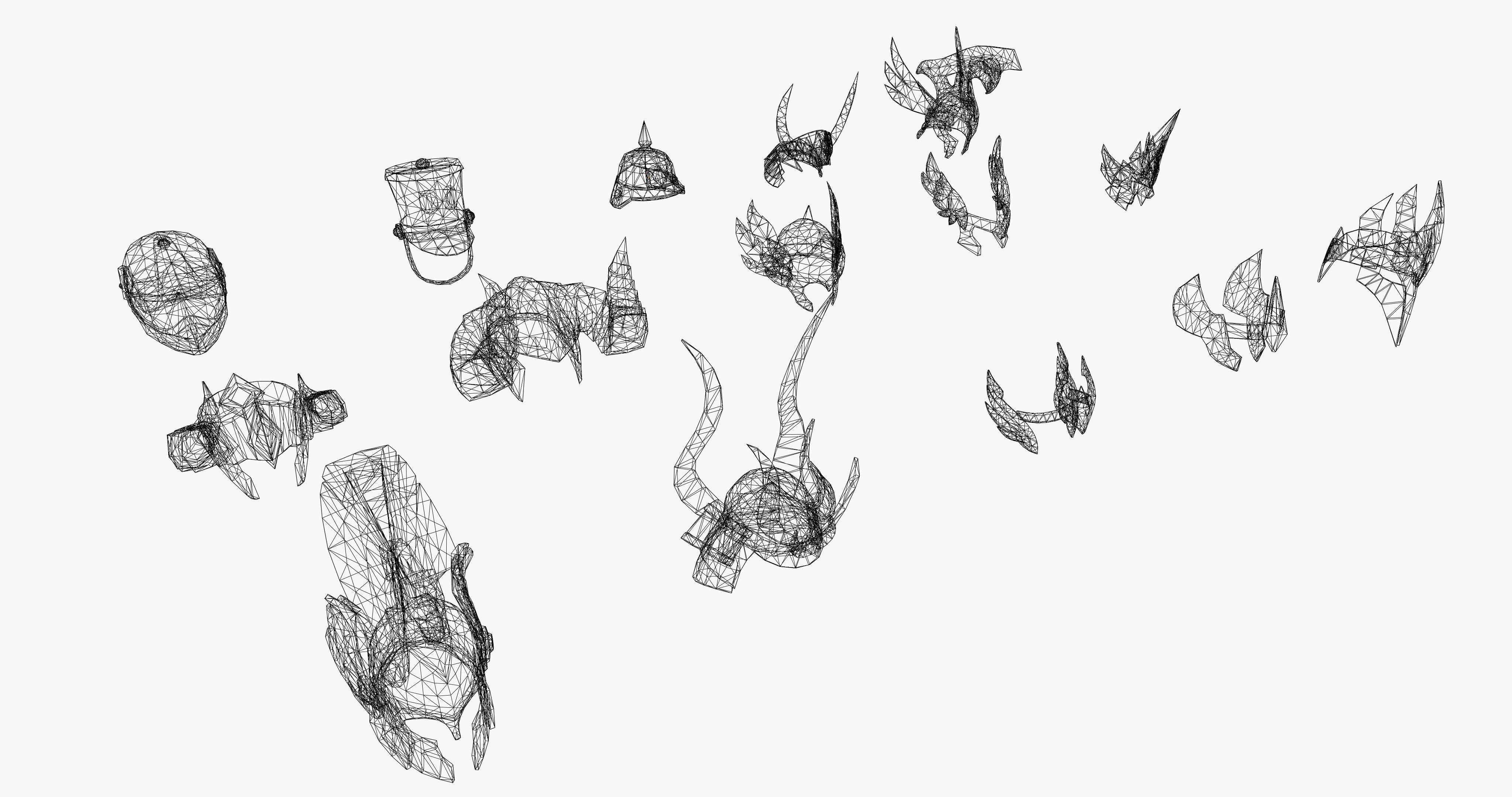 15 STYLIZED HELMET MODELS PACK 1 - Low Poly Low-poly 3D model_15