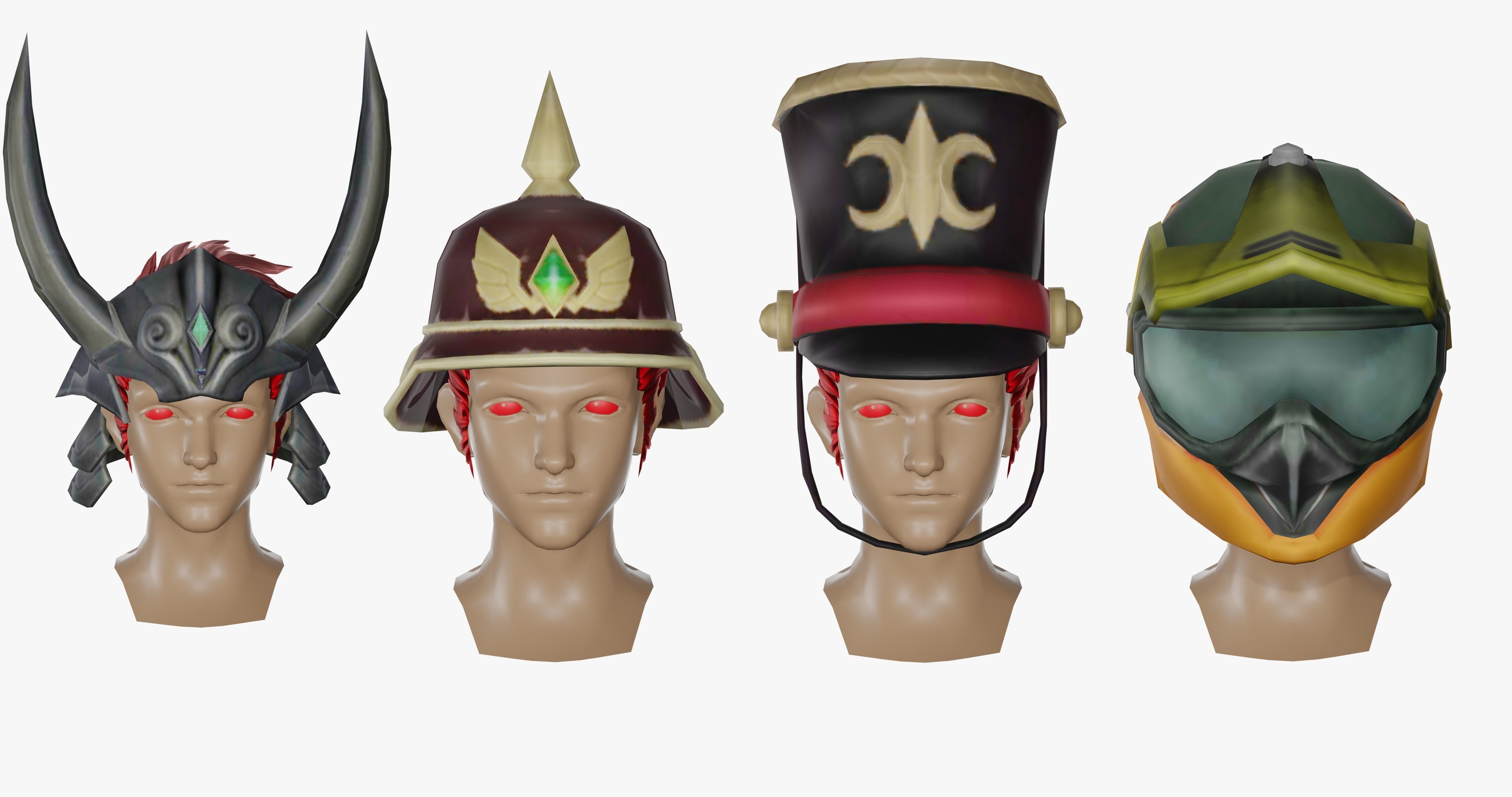 15 STYLIZED HELMET MODELS PACK 1 - Low Poly Low-poly 3D model_12