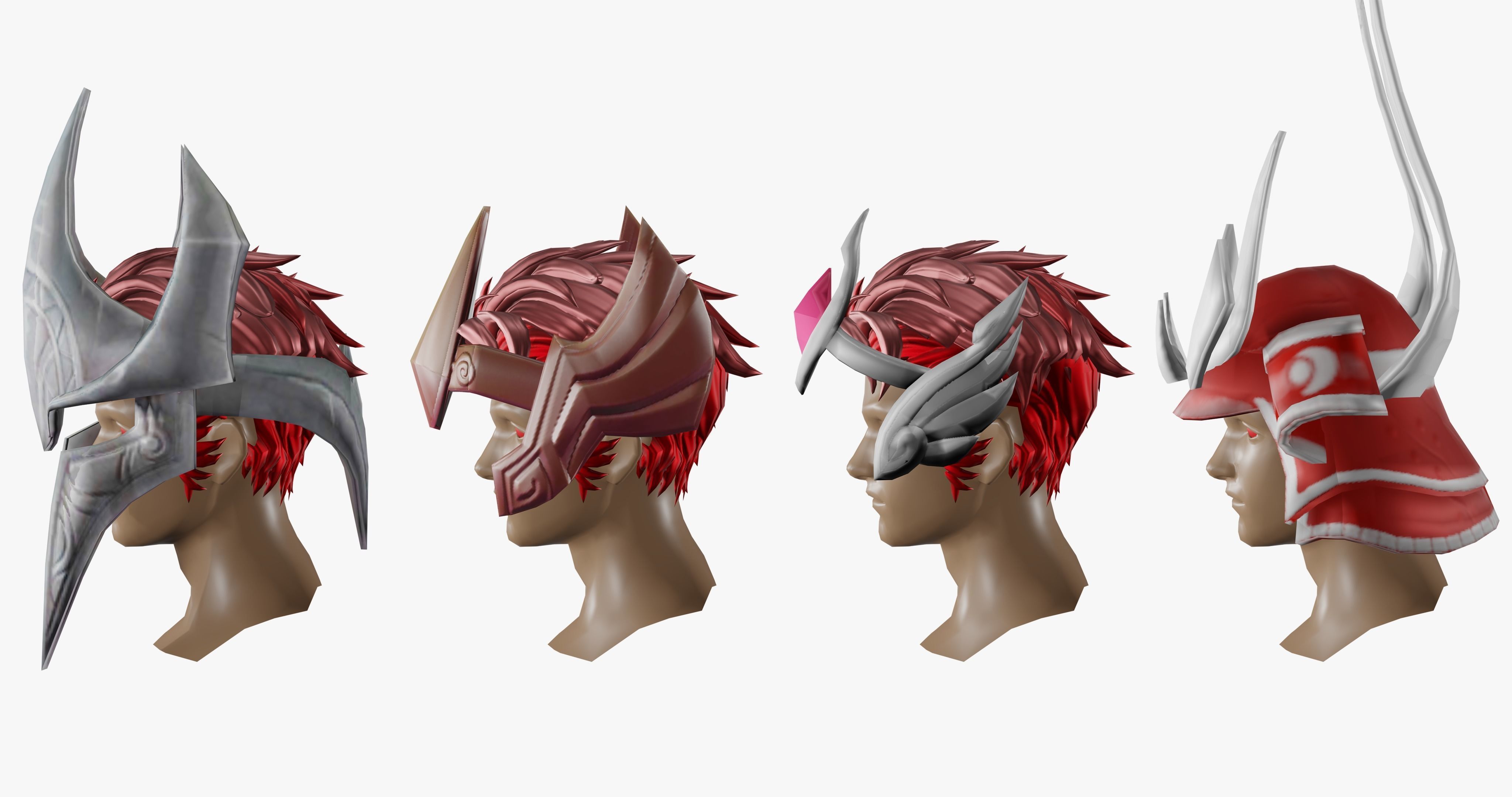 15 STYLIZED HELMET MODELS PACK 1 - Low Poly Low-poly 3D model_5