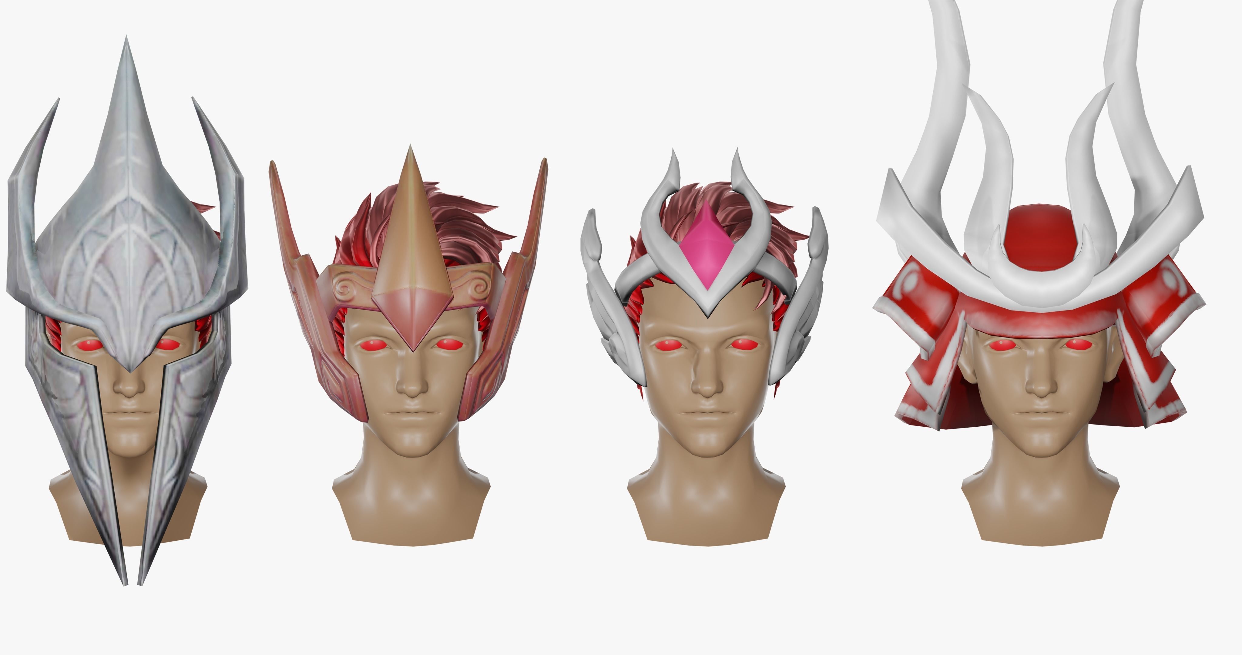 15 STYLIZED HELMET MODELS PACK 1 - Low Poly Low-poly 3D model_9