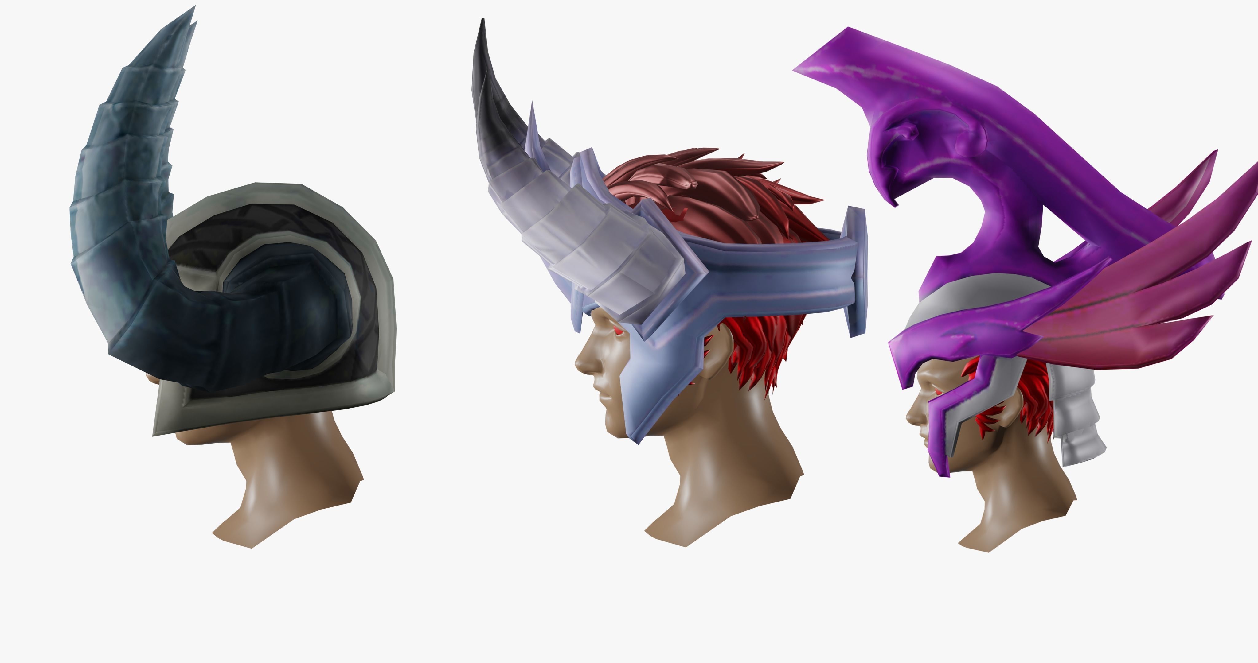 15 STYLIZED HELMET MODELS PACK 1 - Low Poly Low-poly 3D model_7