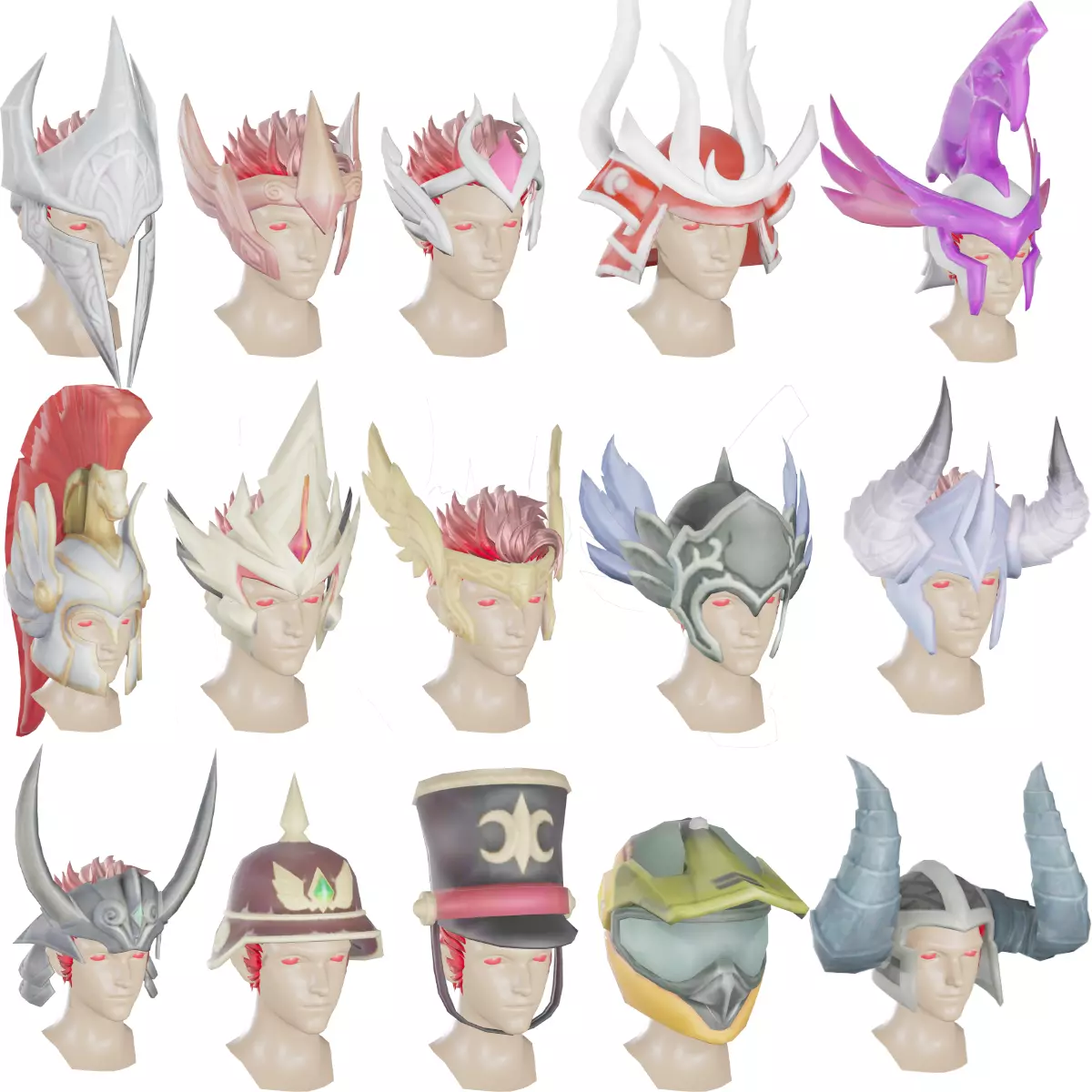 15 STYLIZED HELMET MODELS PACK 1 - Low Poly Low-poly 3D model_0