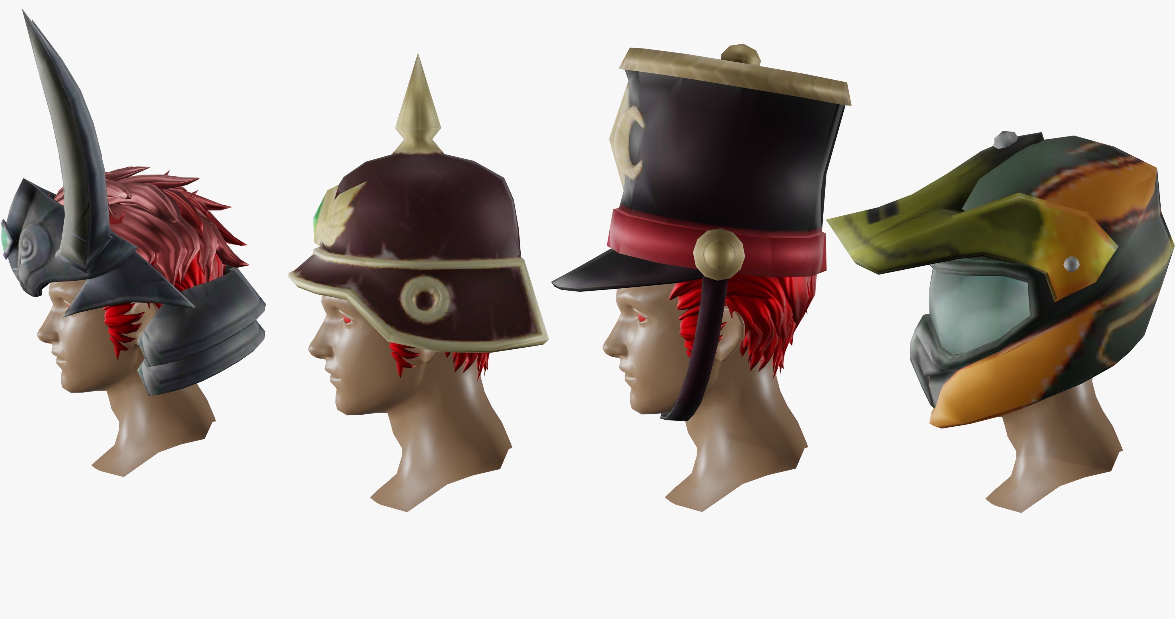 15 STYLIZED HELMET MODELS PACK 1 - Low Poly Low-poly 3D model_8