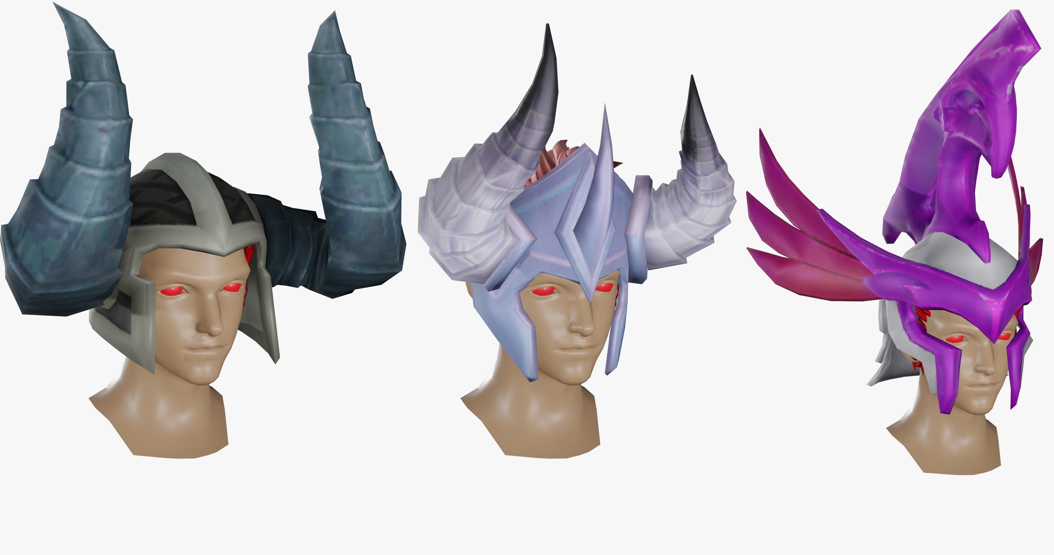 15 STYLIZED HELMET MODELS PACK 1 - Low Poly Low-poly 3D model_3