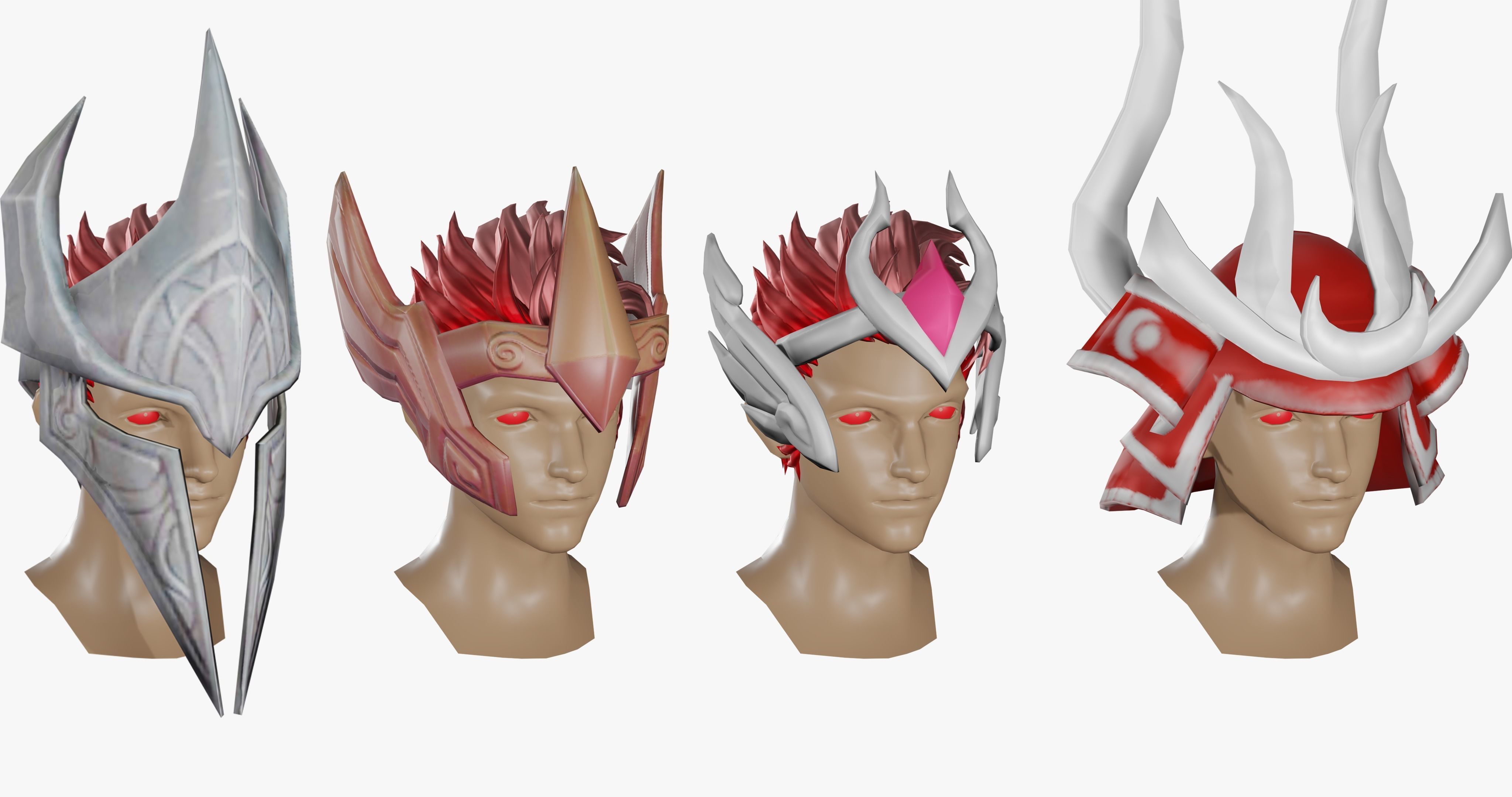 15 STYLIZED HELMET MODELS PACK 1 - Low Poly Low-poly 3D model_1