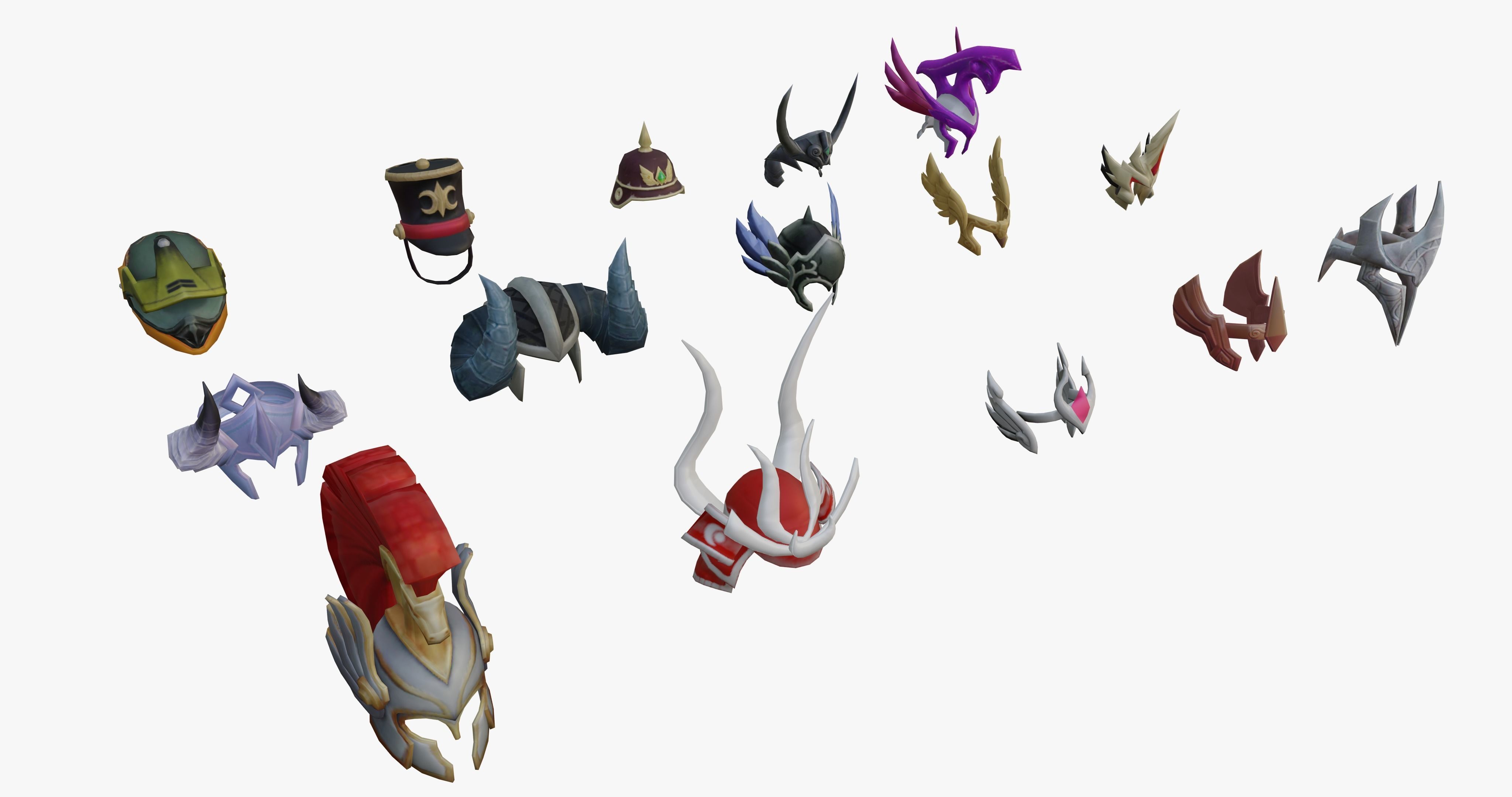 15 STYLIZED HELMET MODELS PACK 1 - Low Poly Low-poly 3D model_13