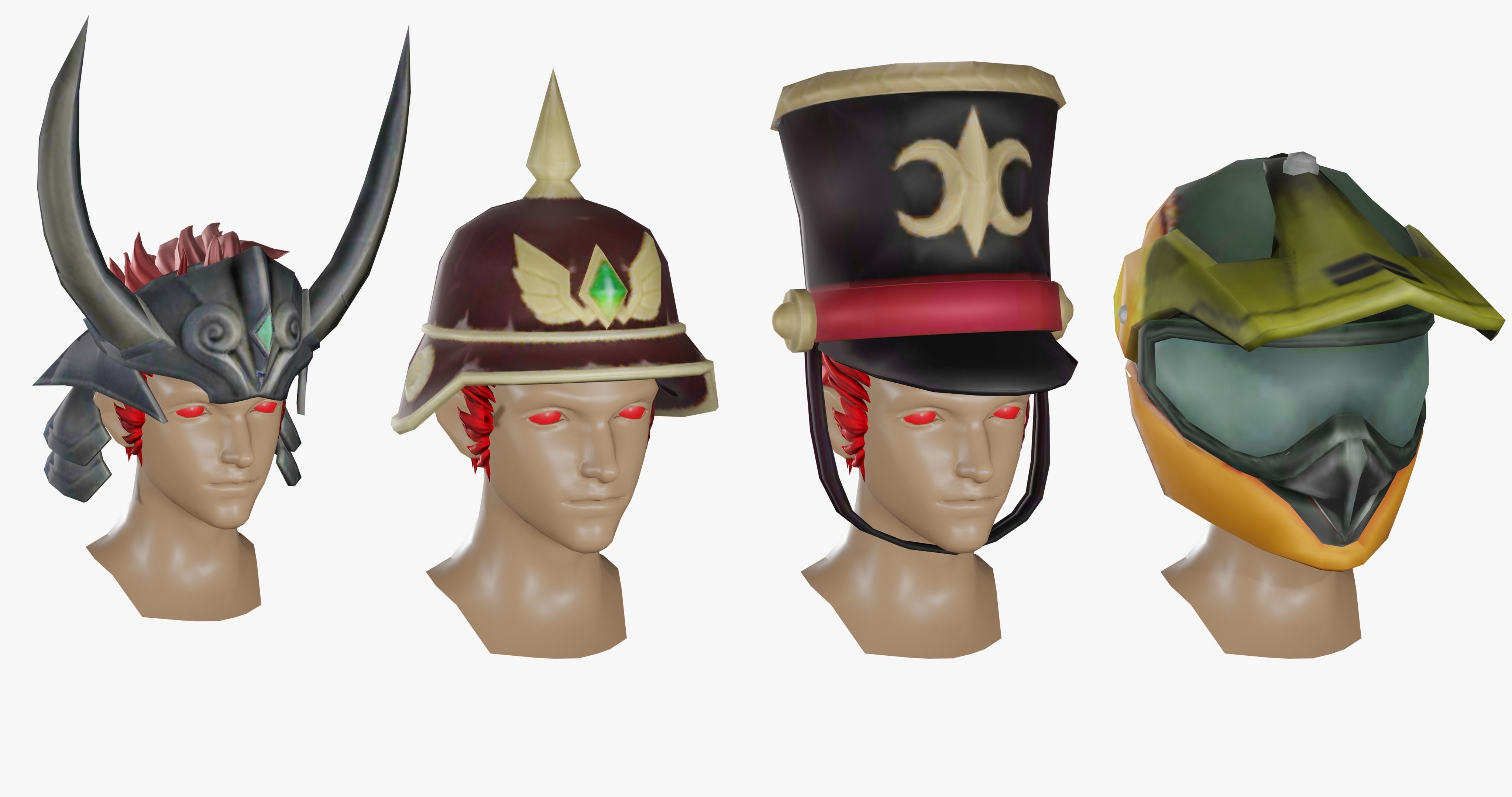 15 STYLIZED HELMET MODELS PACK 1 - Low Poly Low-poly 3D model_4