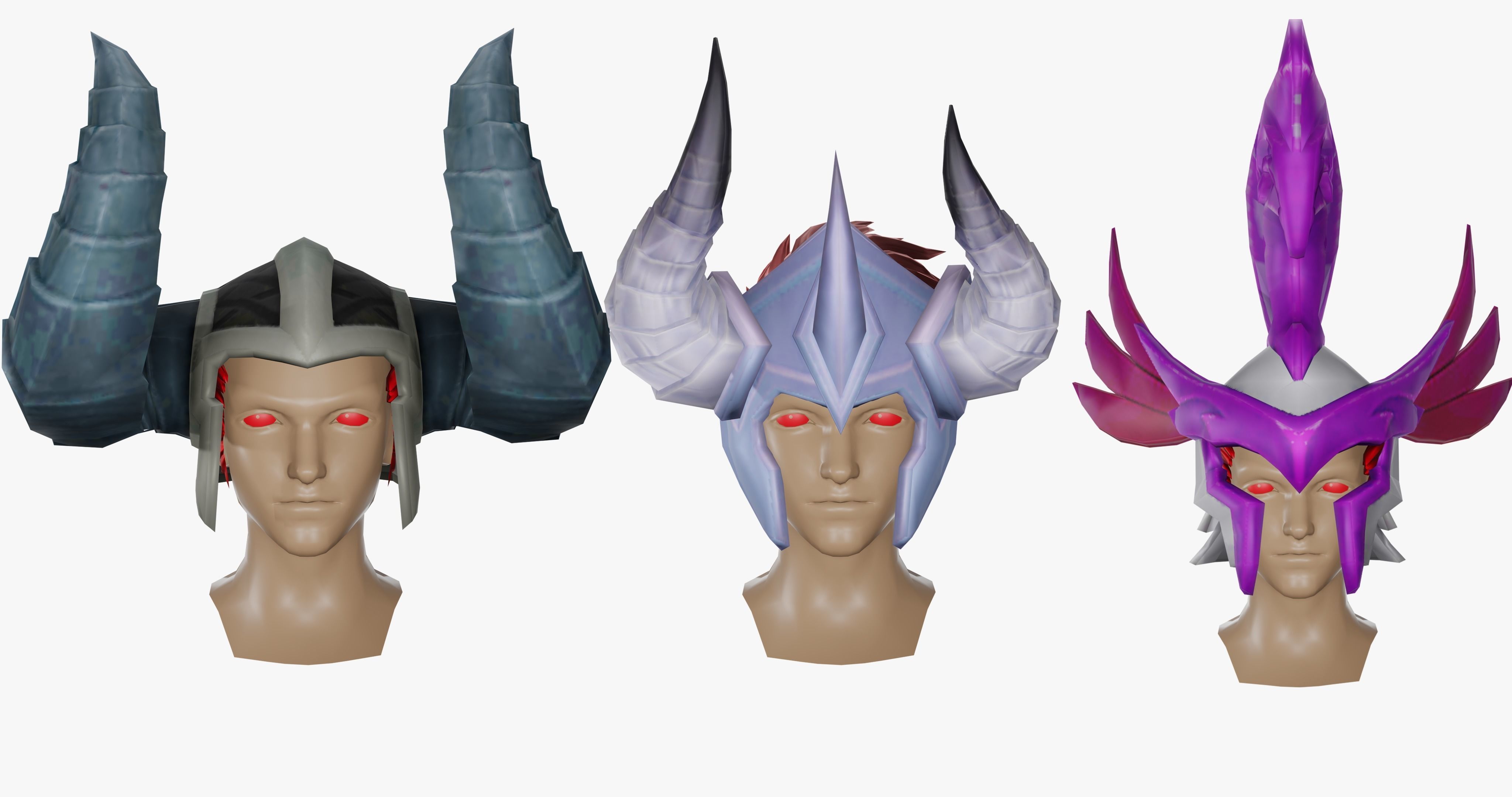 15 STYLIZED HELMET MODELS PACK 1 - Low Poly Low-poly 3D model_11